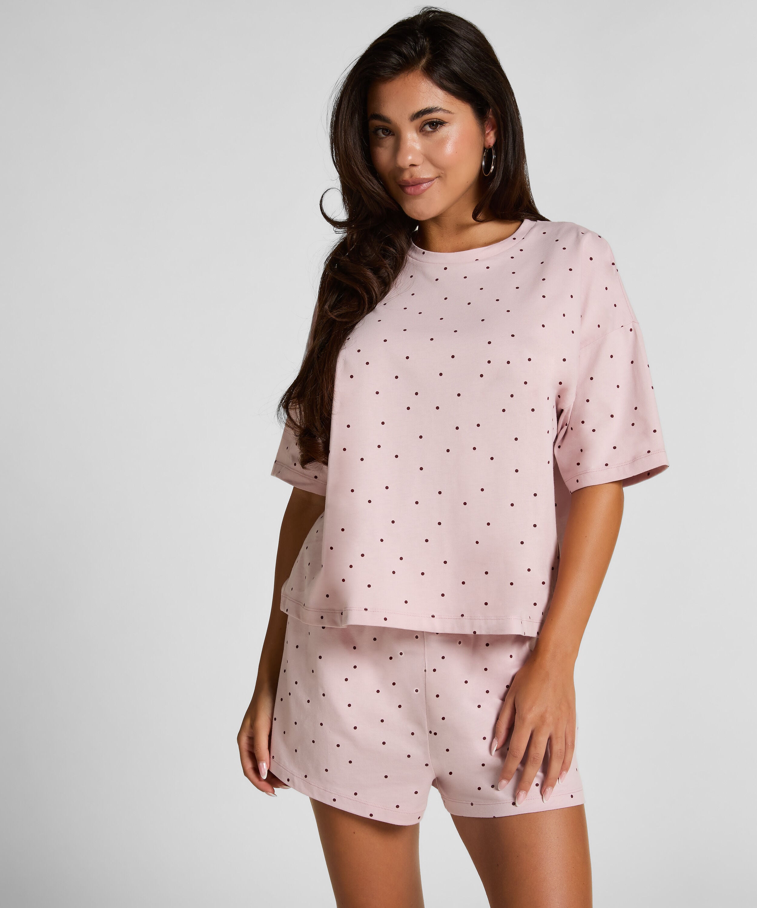 Pyjamaset Katoen Jersey Short, Paars