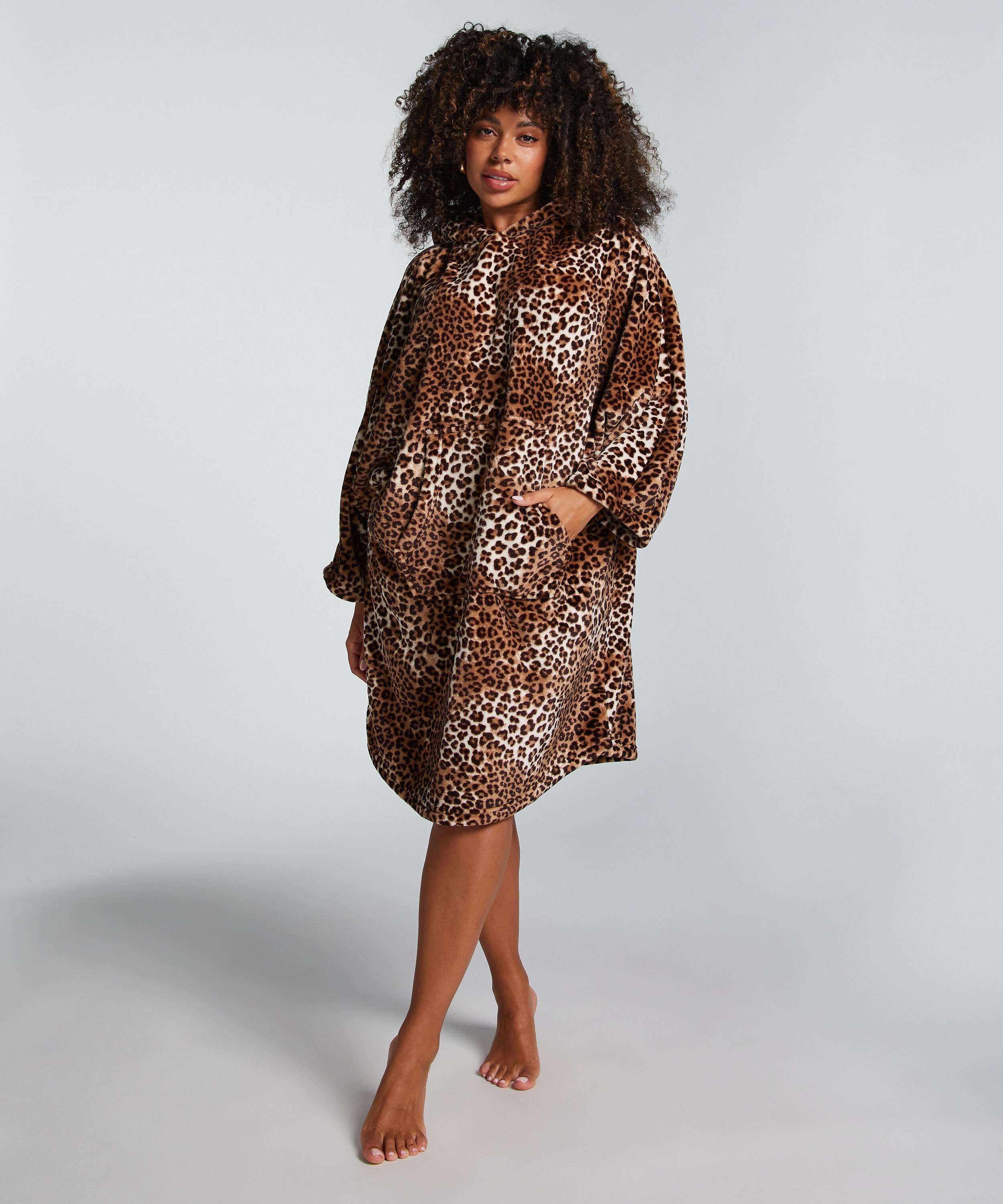 Flannel Fleece Hoodie, Beige Flannel Fleece Hoodie, Beige