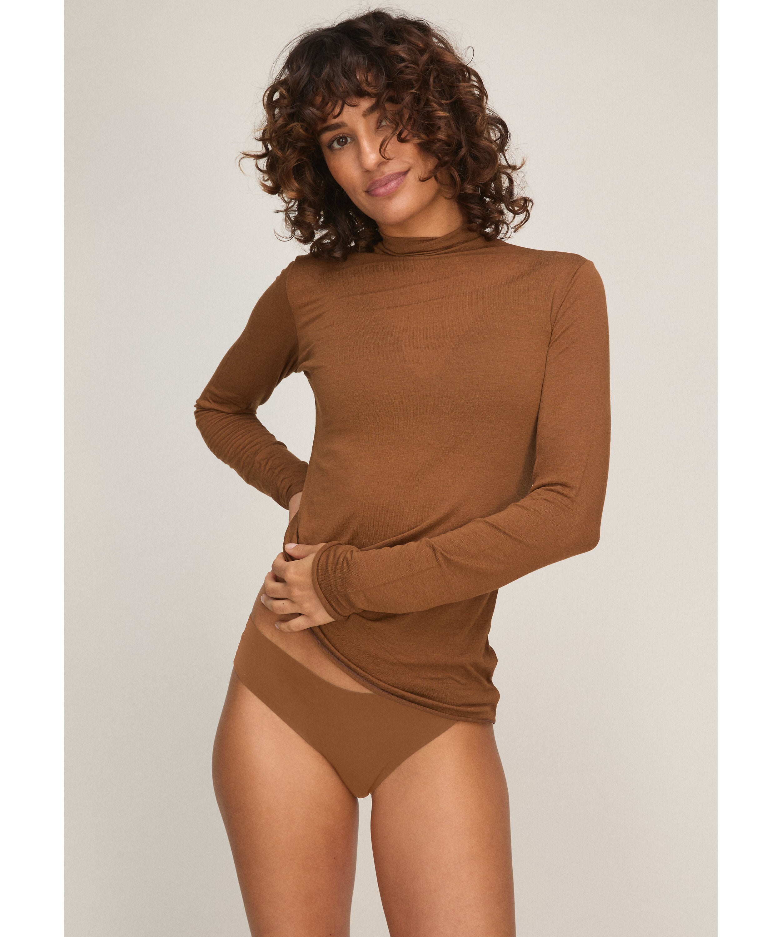 super soft Turtleneck shirt met Cashmere
