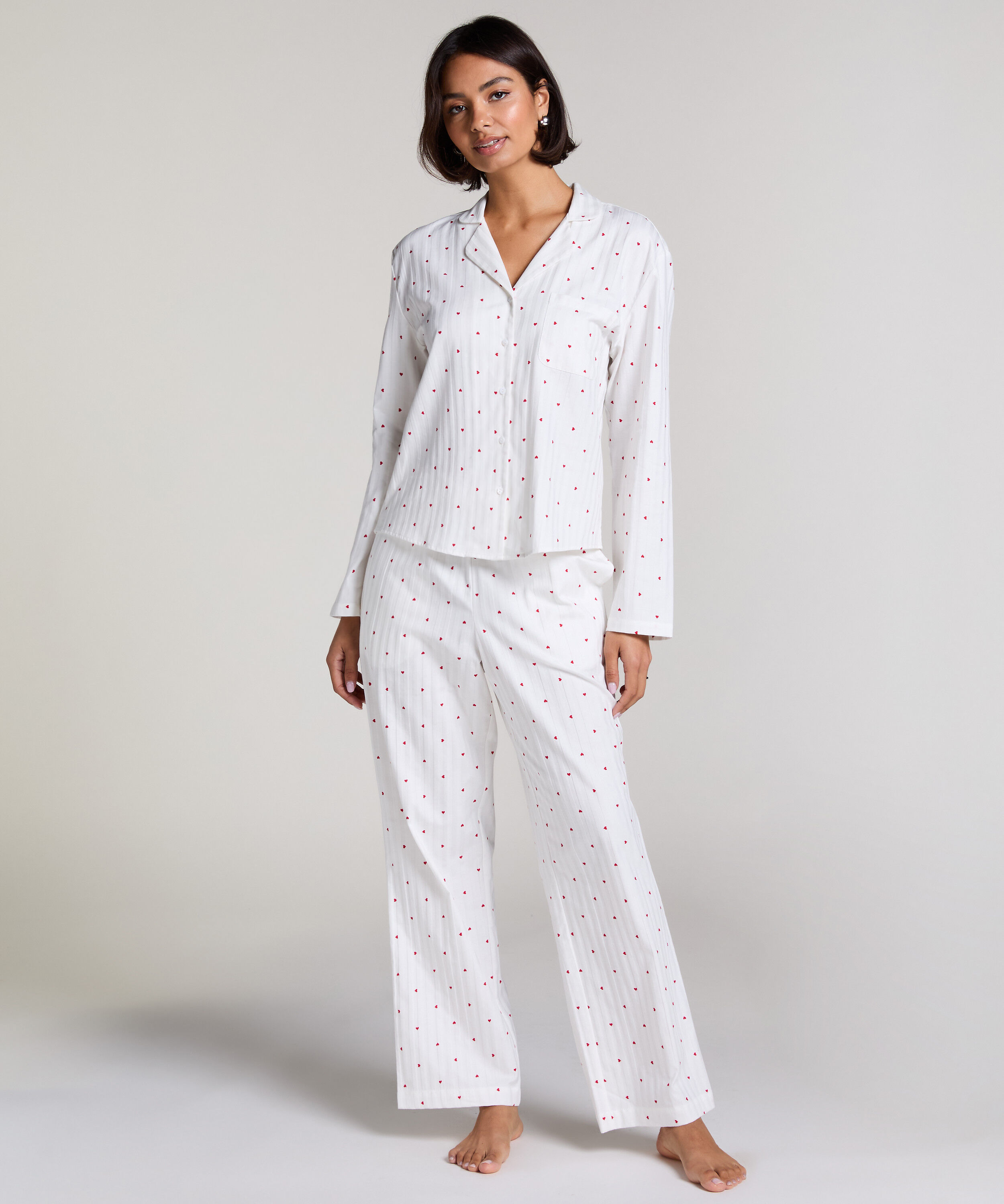 Jacquard Pyjamashirt met Lange Mouwen