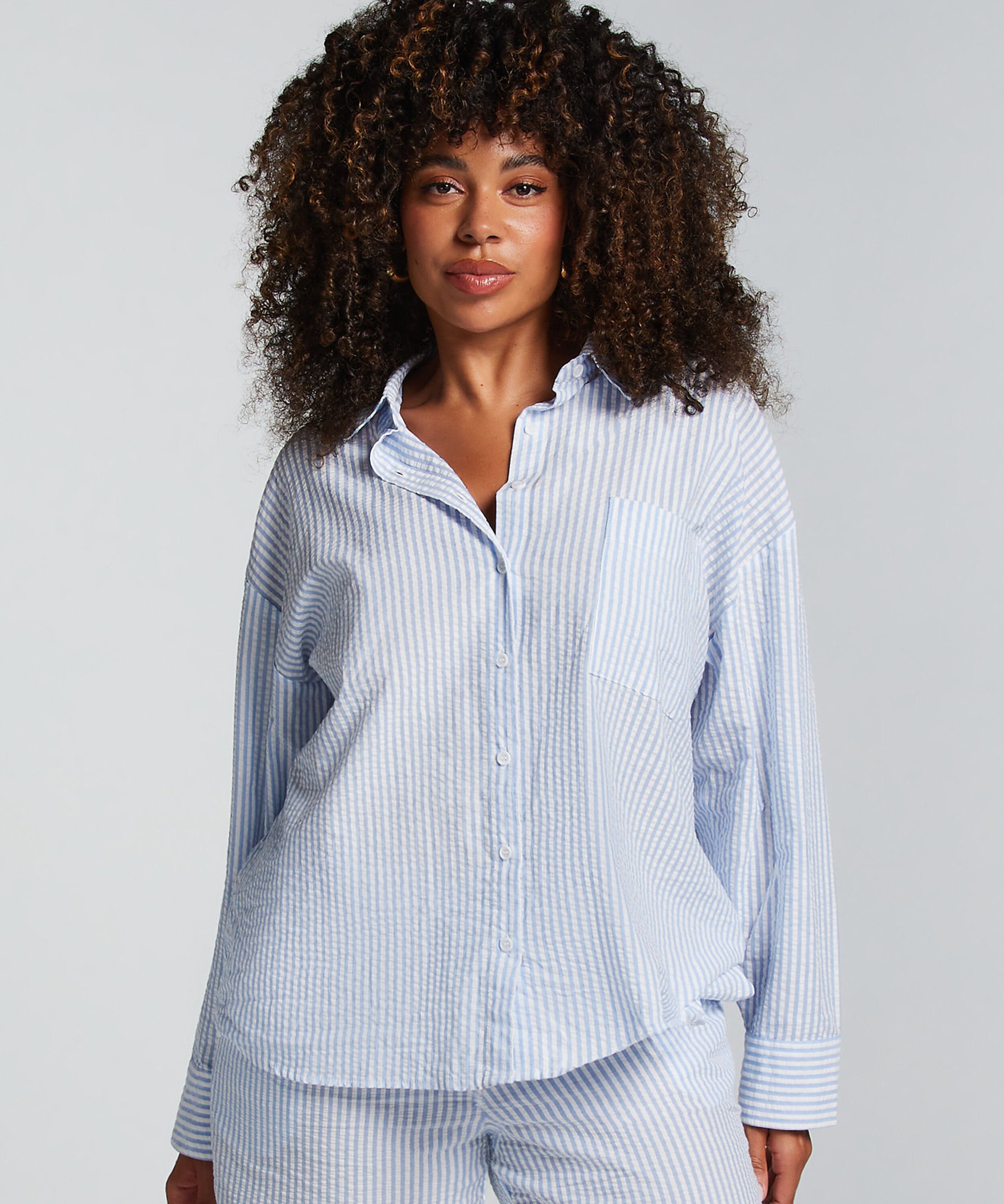 Pyjamatop Katoen, Blauw Pyjamatop Katoen, Blauw