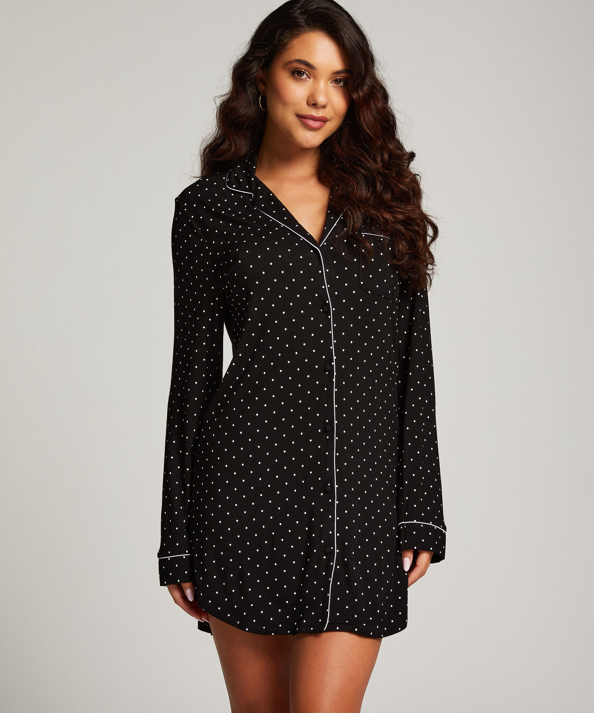 Nachthemd Jersey Essential, Zwart