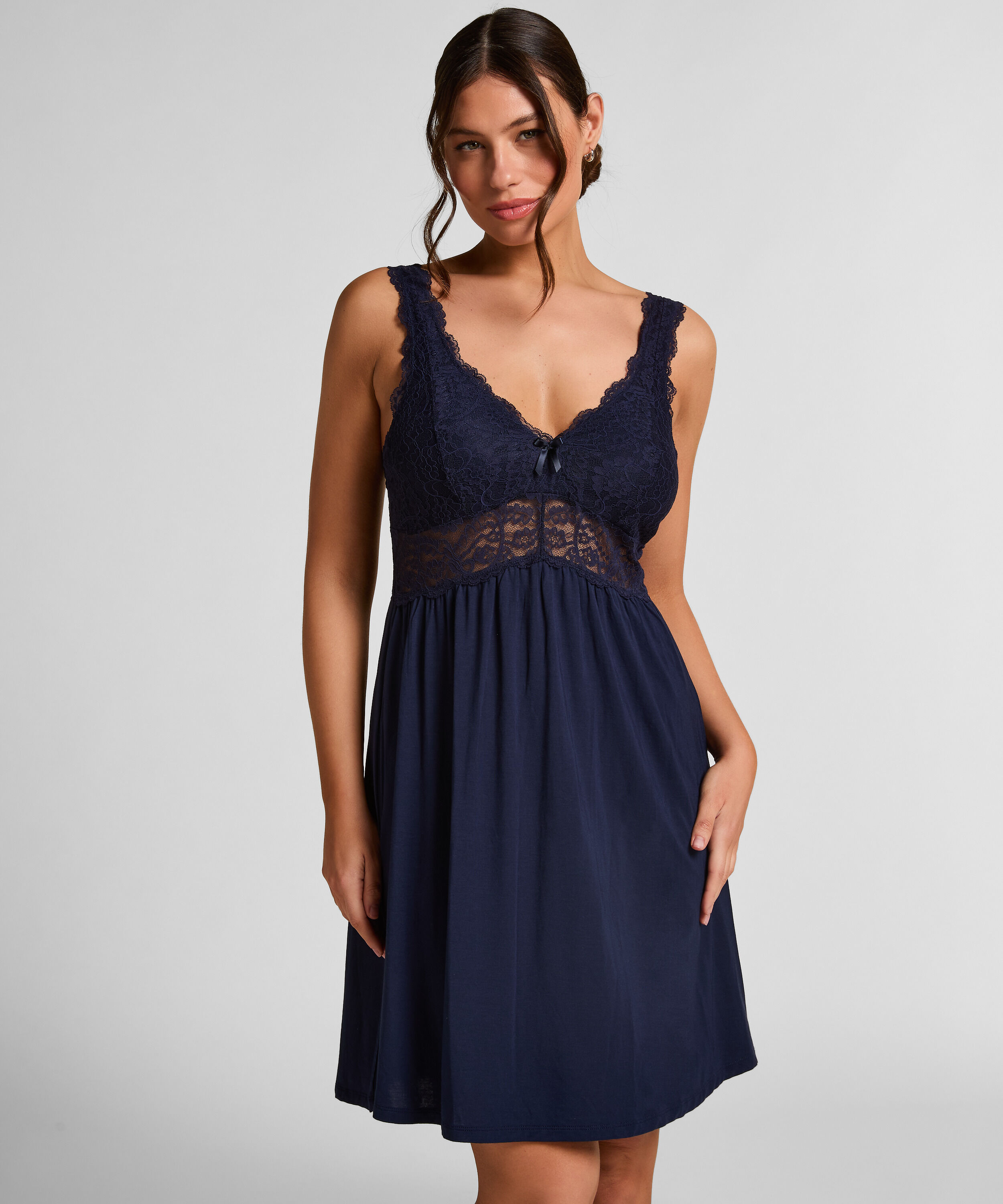 Slipdress Nora Lace, Blauw