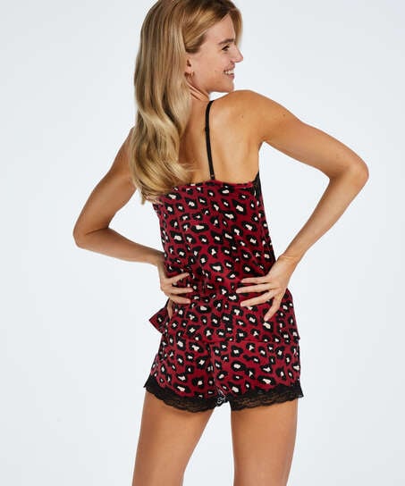 Shorts Velours Lace, Rood