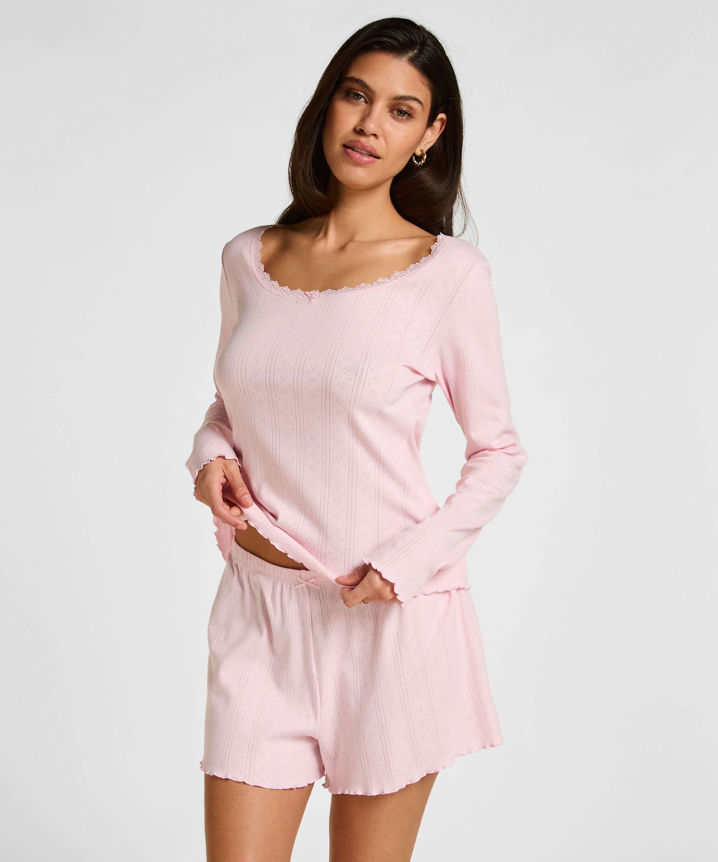 PJ LS SHORT POINTELLE, Roze