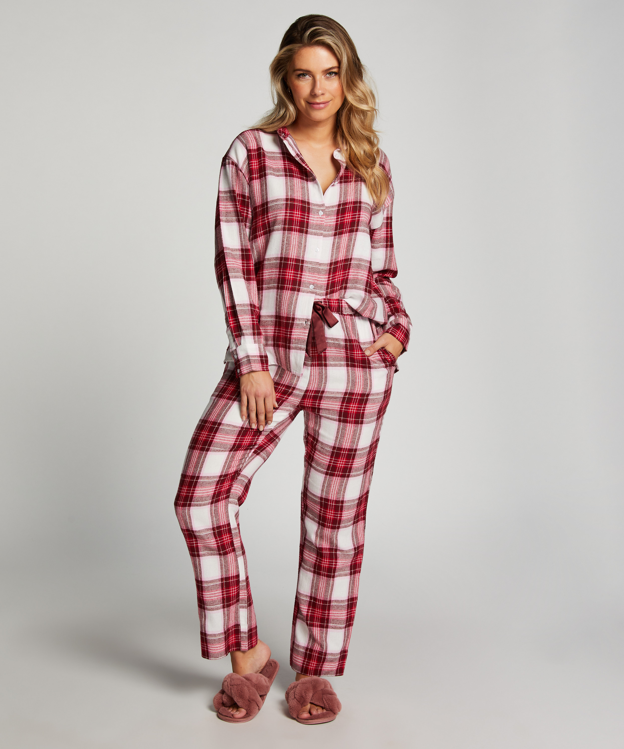 Petite pyjamabroek Flanel, Roze, main