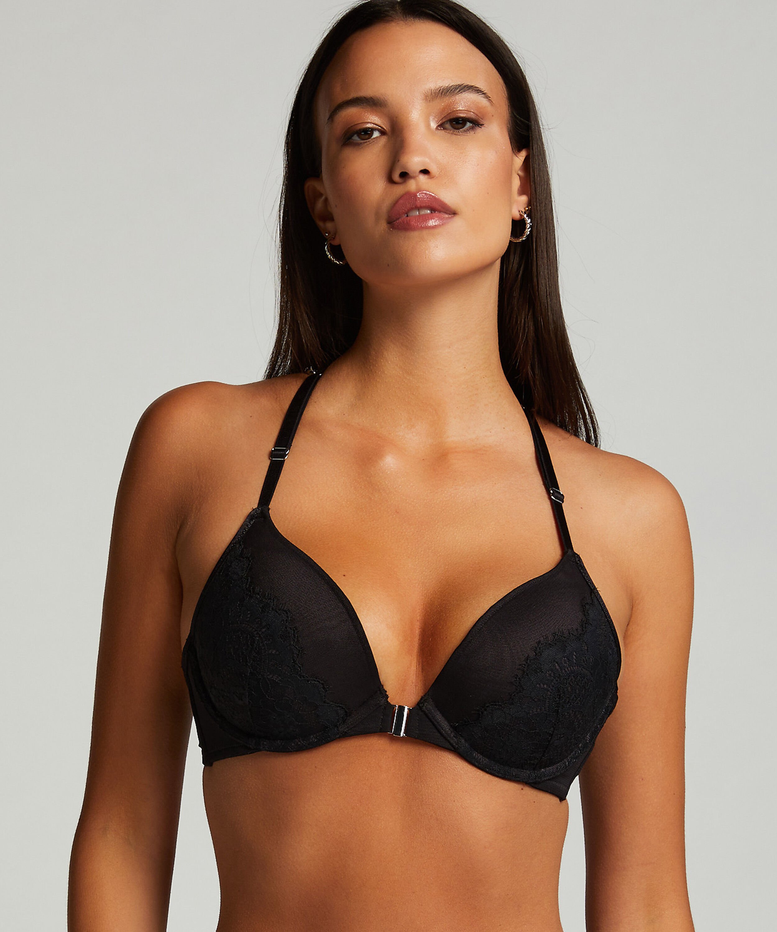 Voorgevormde push-up beugel bh Lorena, Zwart