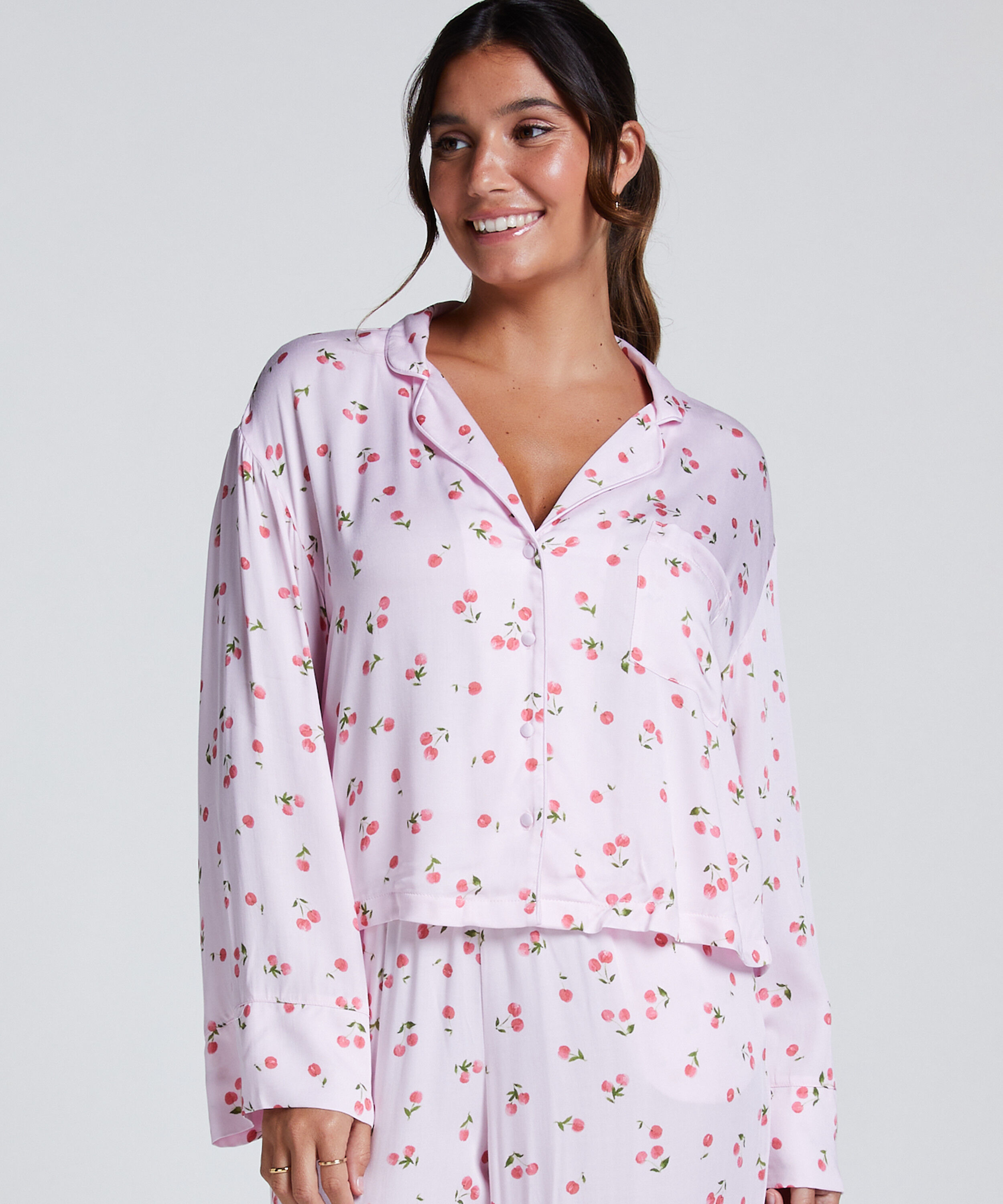 Jacket lange mouwen Satijn, Roze