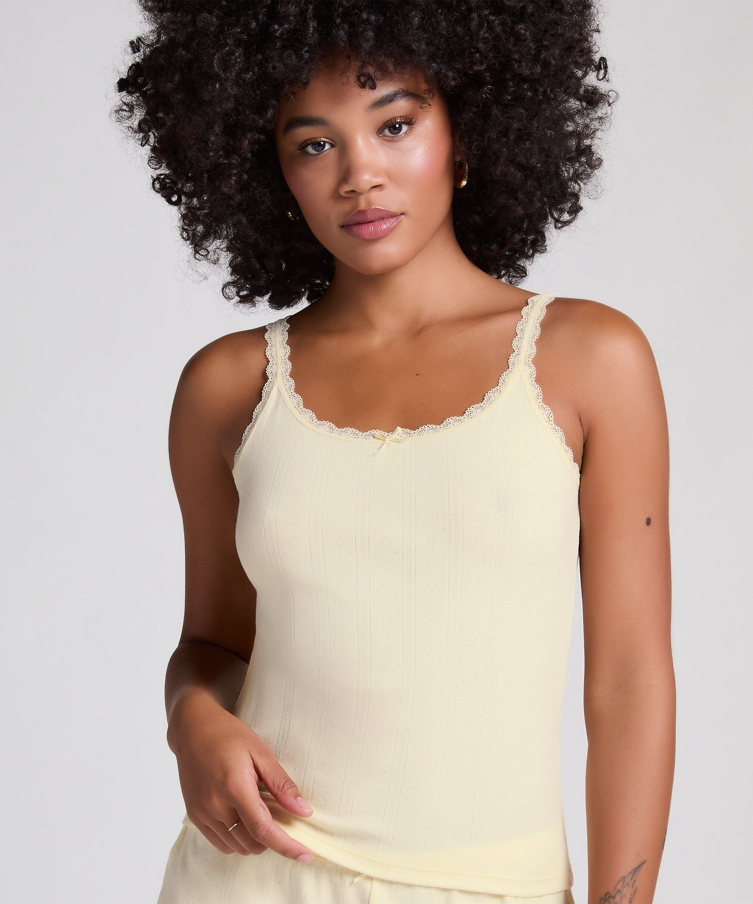 Pointelle Singlet, Geel