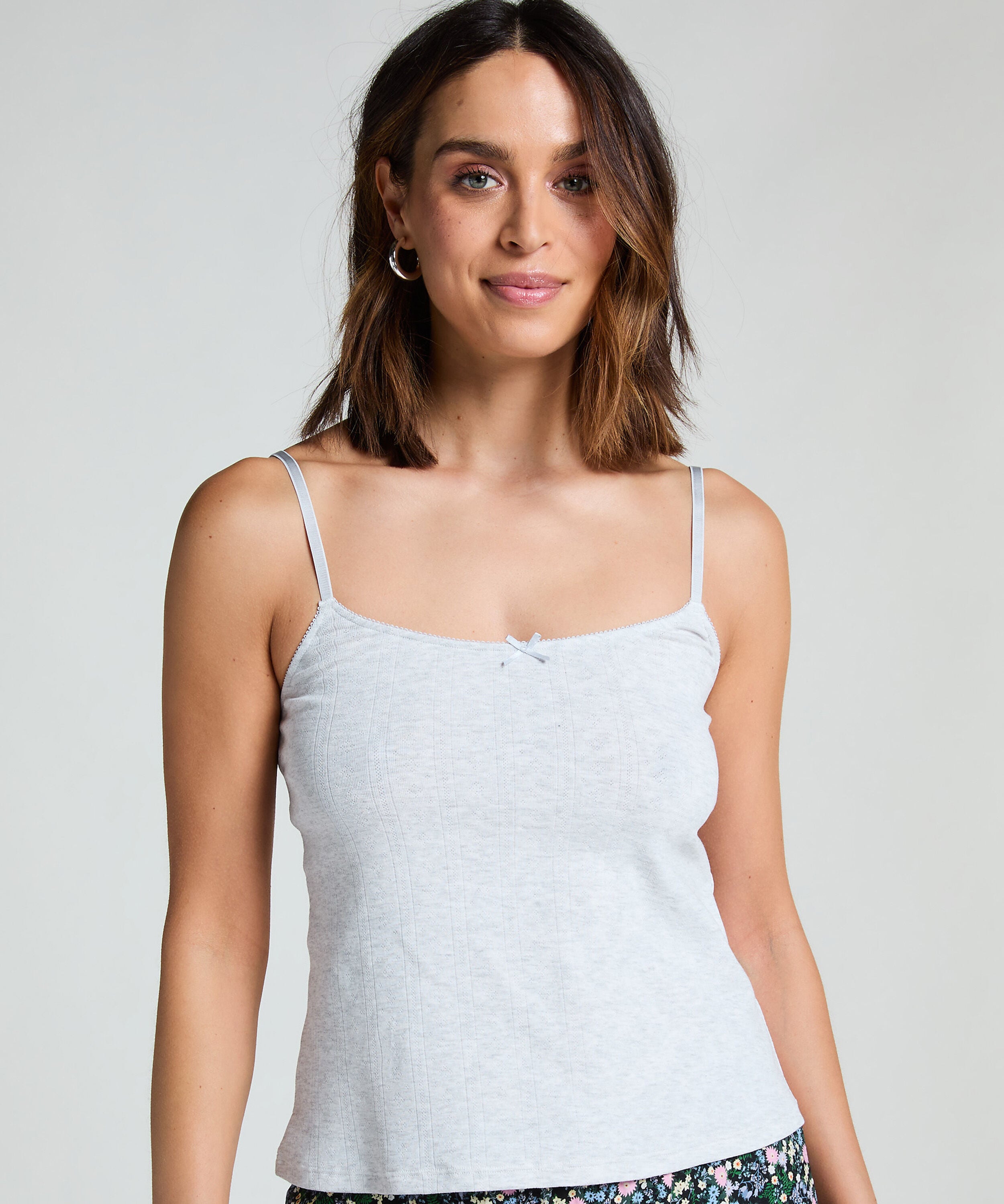 Pyjamatop Pointelle, Grijs Pyjamatop Pointelle, Grijs