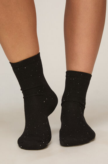 Hunkemöller Sokken Sequin Crew Zwart