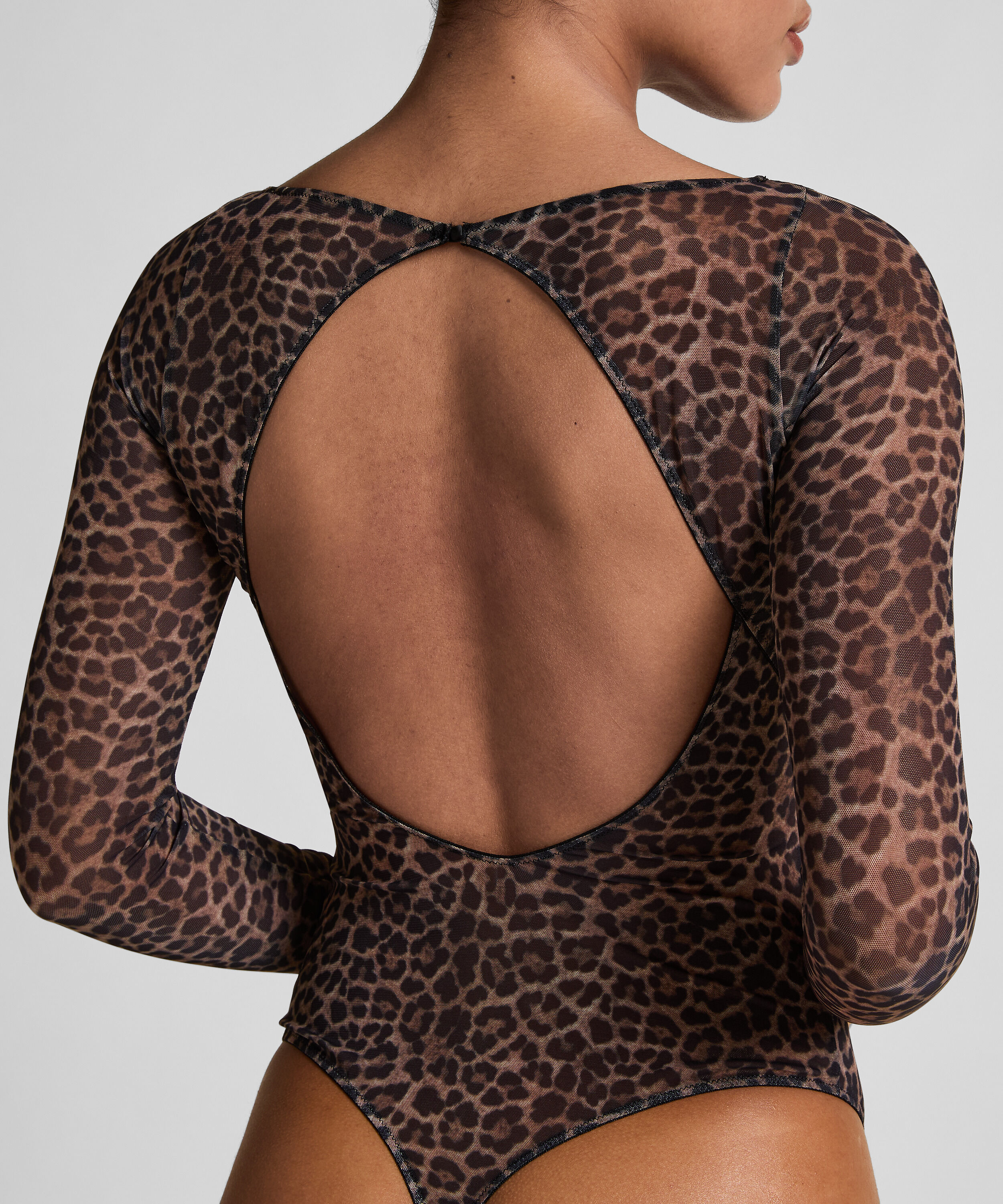 GORGLITTER Body voor dames, elegant bodysuit, rugvrij, bodys, met lange mouwen, festival bodysuits met ketting, rave outfit, bovenstuk, zwart, XS