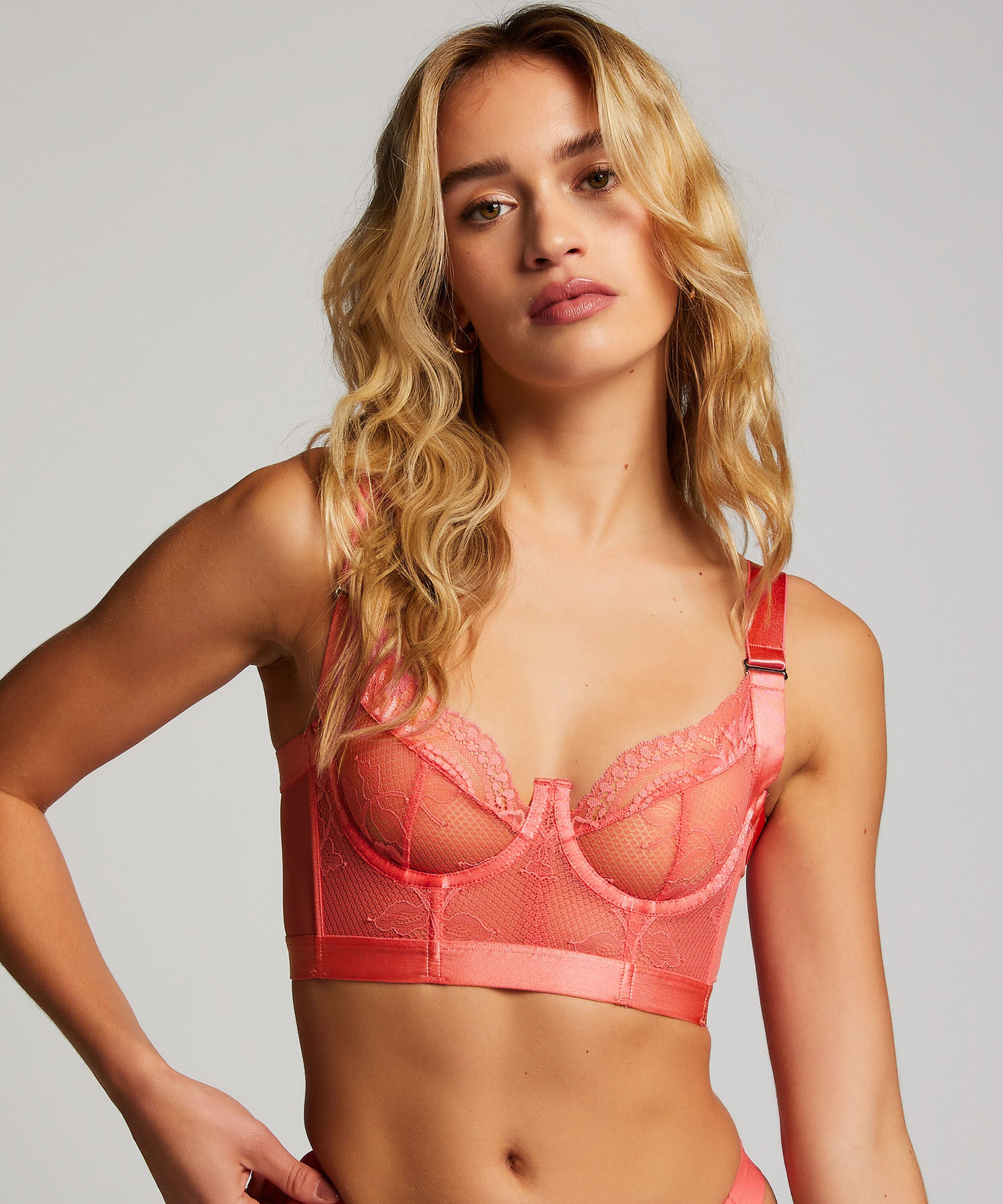 Niet-voorgevormde longline beugel bh Hana, Roze