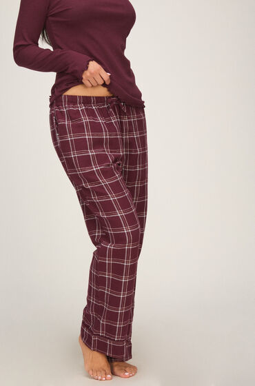 Hunkemöller Pyjamabroek Flannel Paars