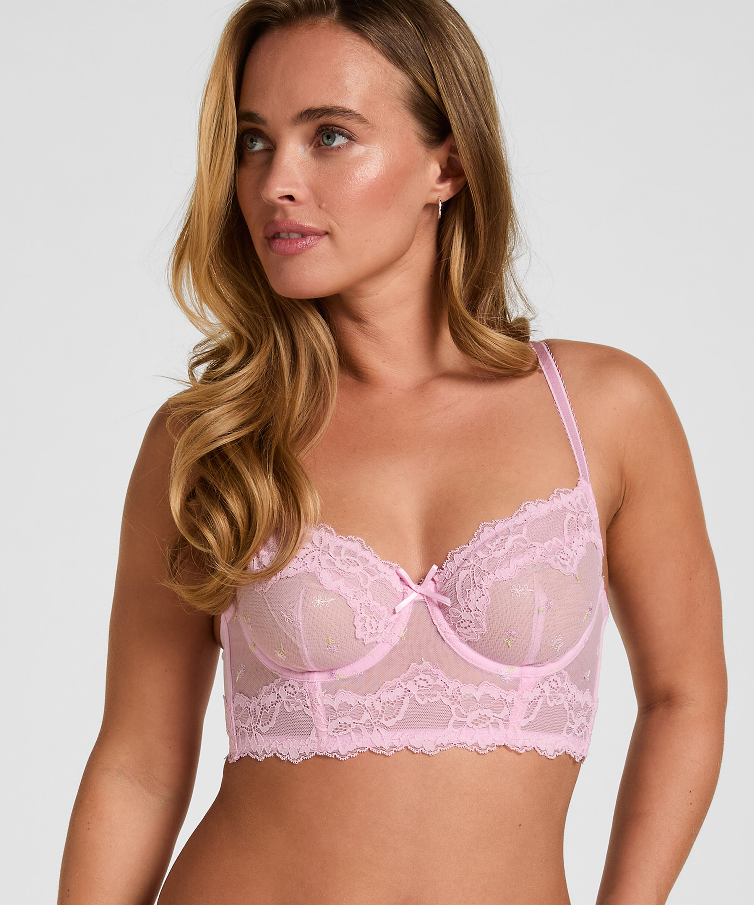 Niet-Voorgevormde Beugel Longline Bh  Camellia, Roze