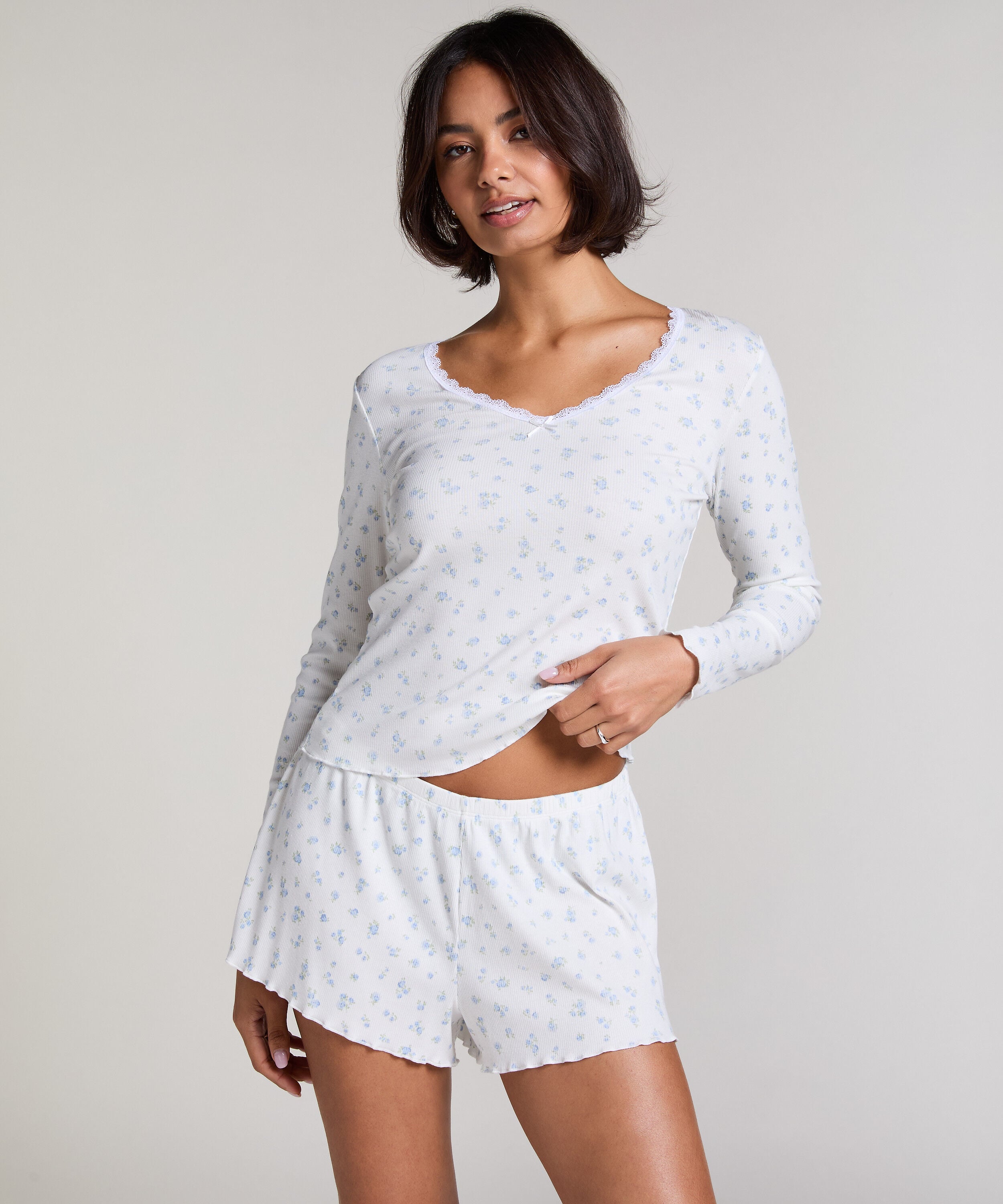 Pyjamaset Rib, Blauw