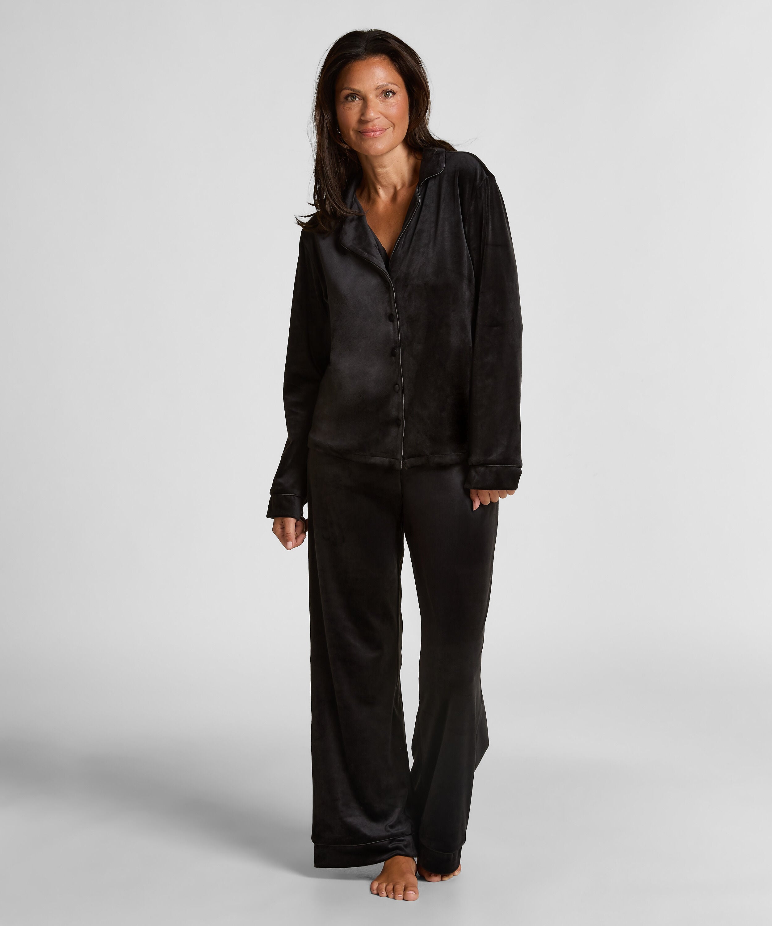 Pyjamabroek Velours, Zwart