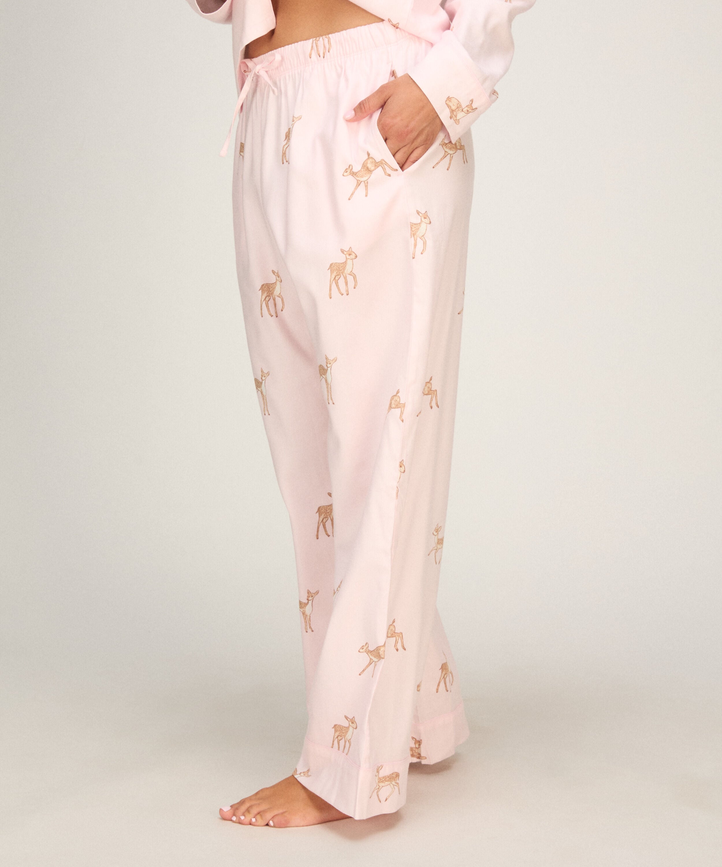 Pant Woven Deer, Roze