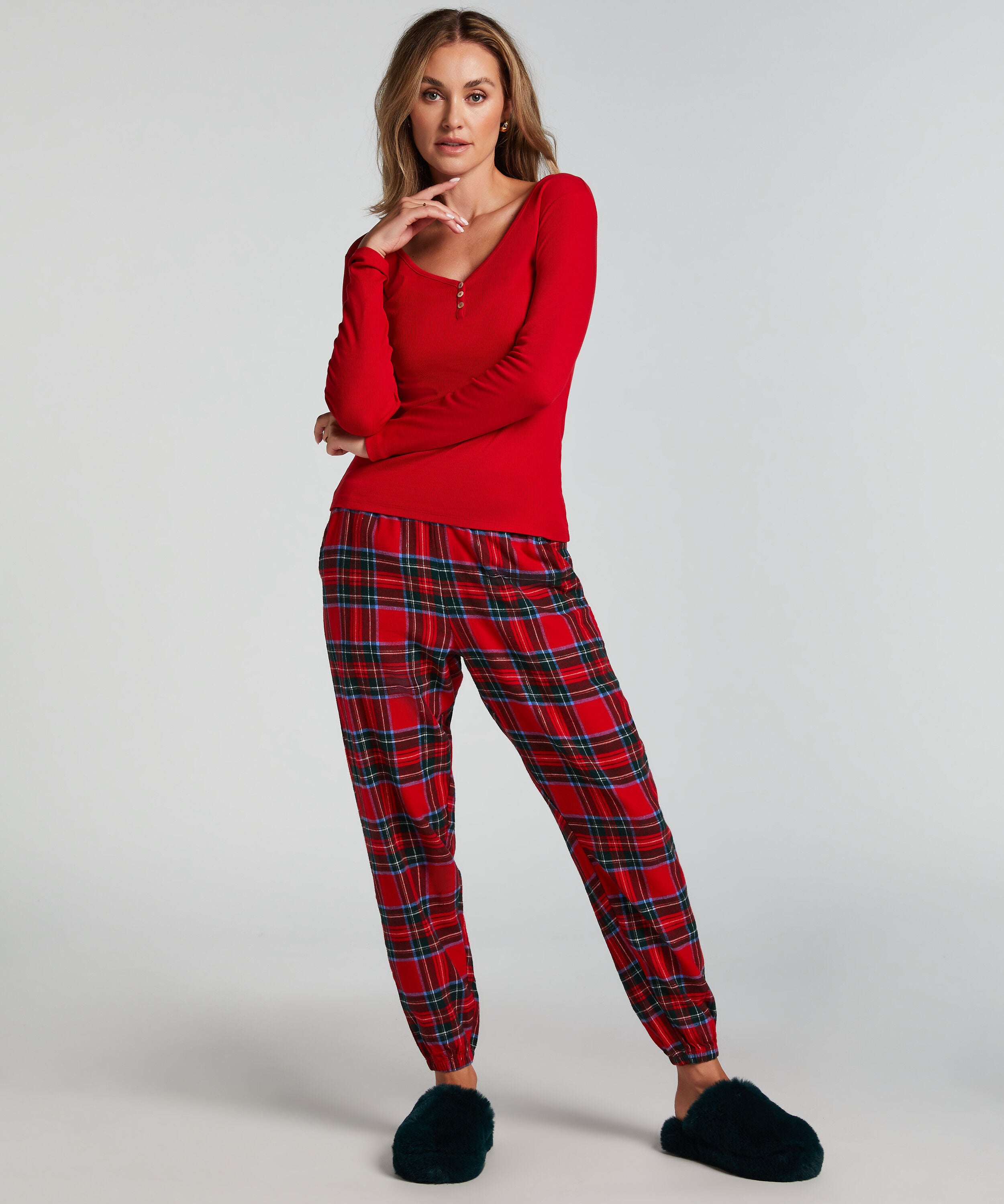 Pyjamabroek Flannel, Rood