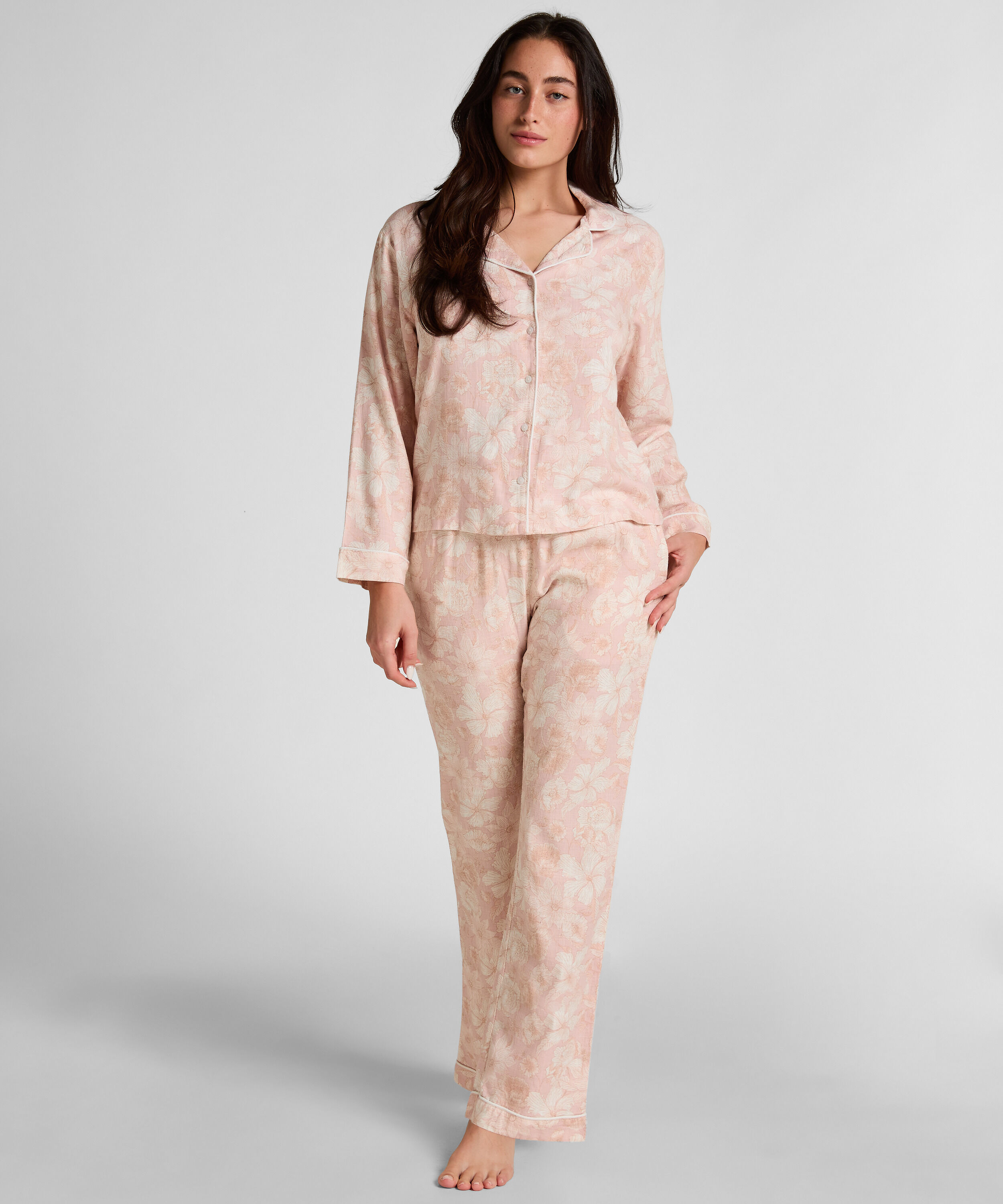 Linnen Pyjamajasje met Bloemenprint