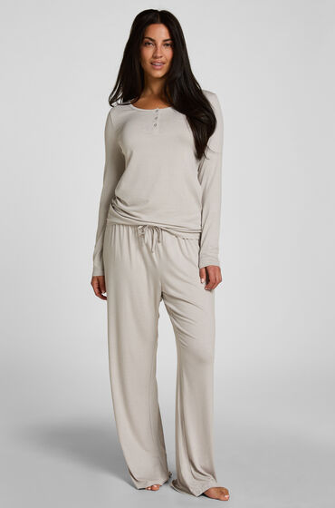 Hunkemöller Pyjamabroek Gestreept Jersey Grijs