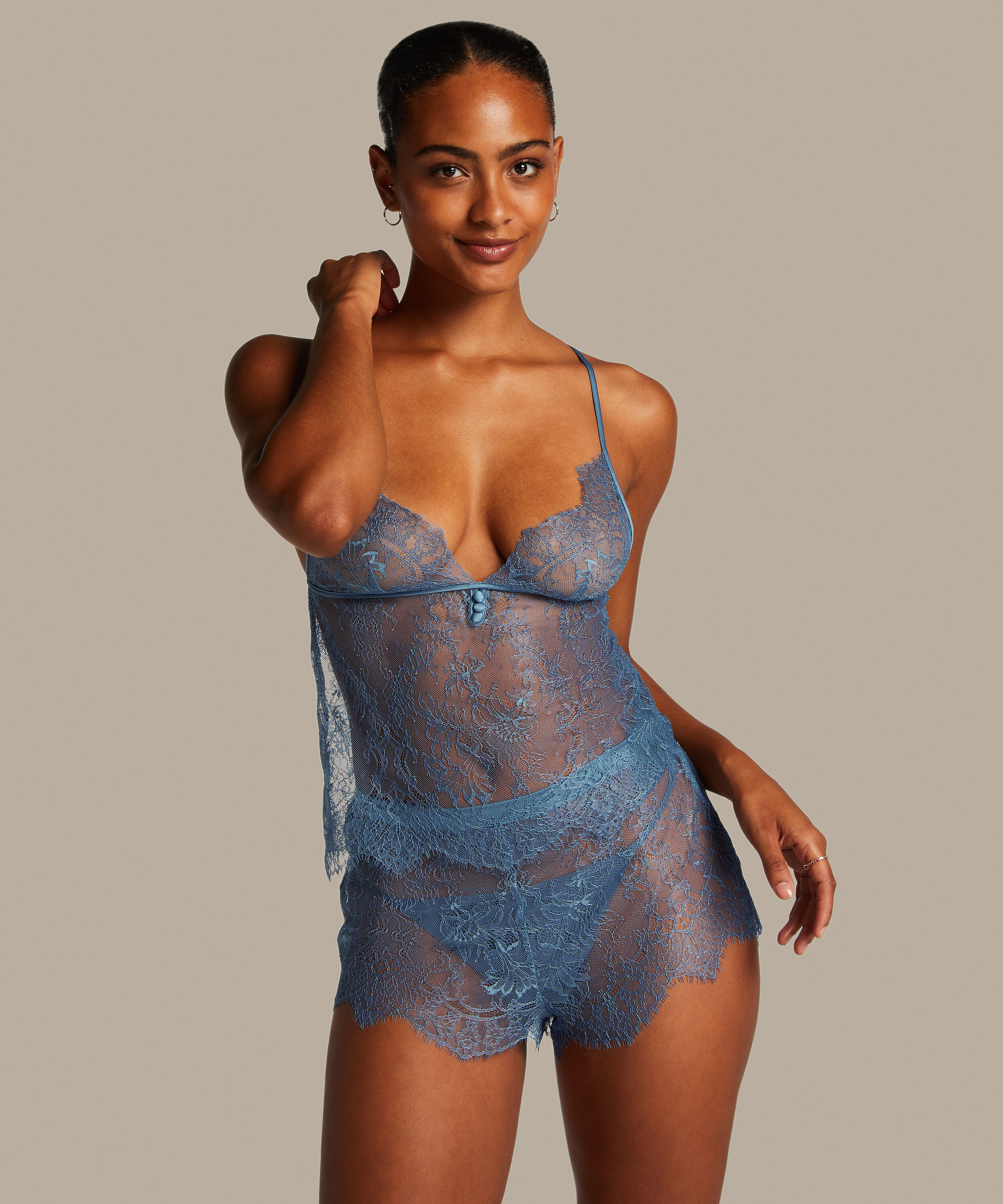Shorts Lace Delphine, Blauw