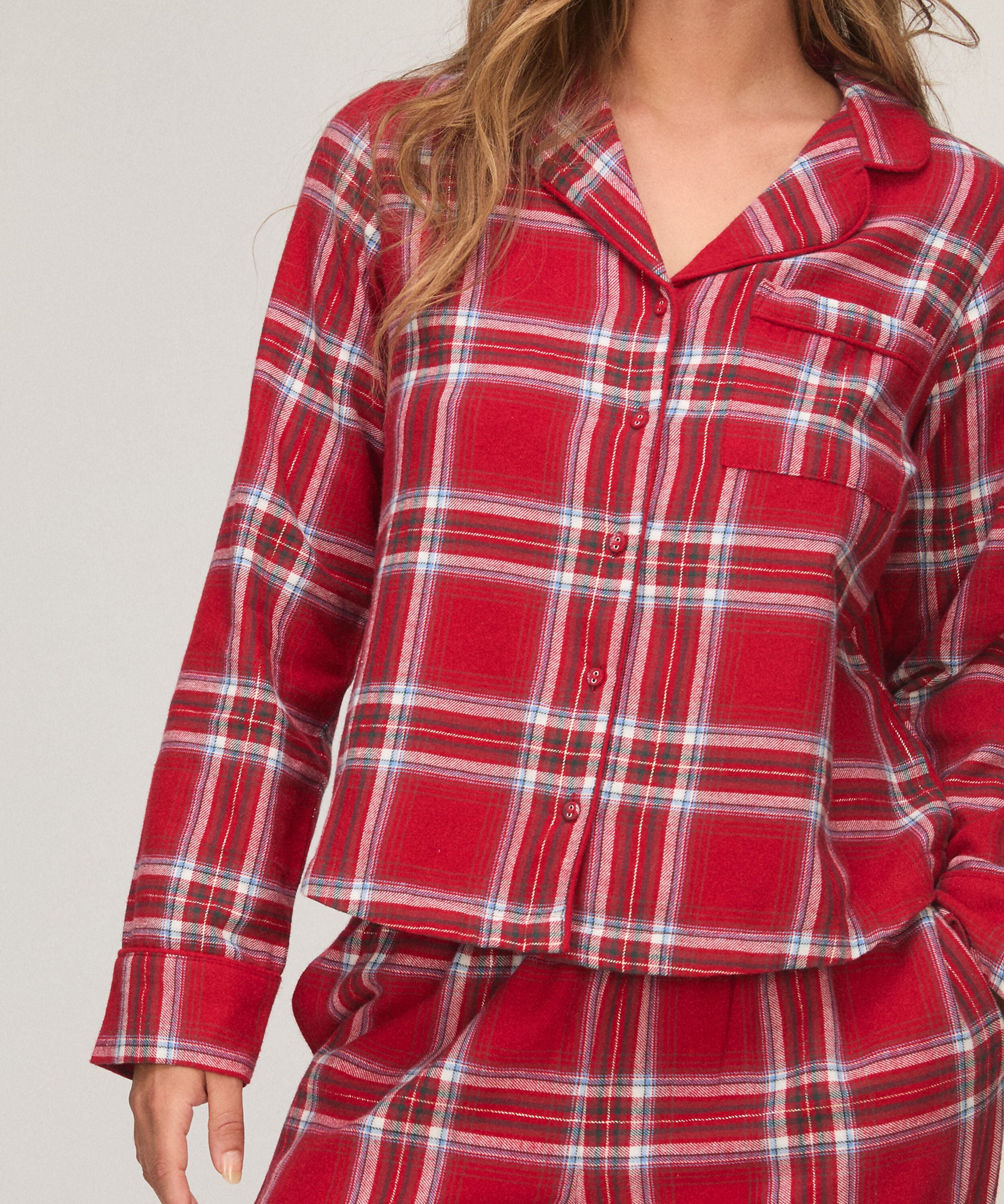 Pyjamatop Flannel, Rood Pyjamatop Flannel, Rood