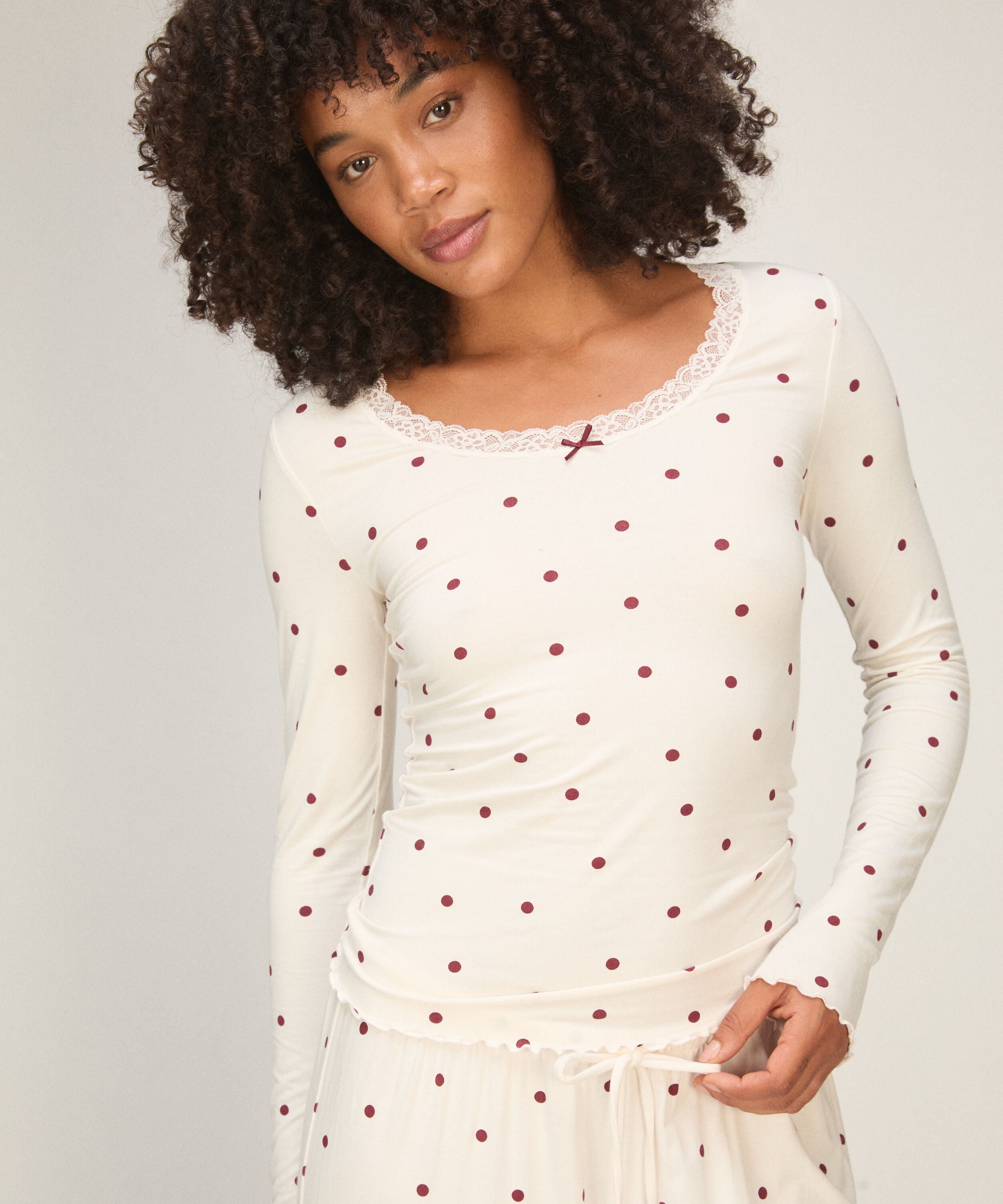 Top Lace Dot, Wit Top Lace Dot, Wit