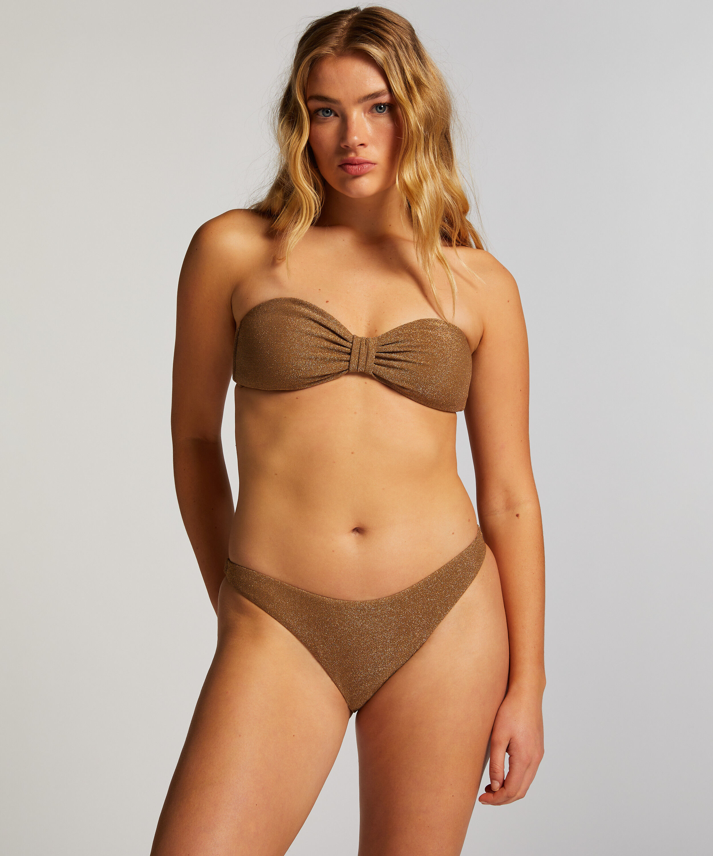 Hoog uitgesneden Bikinibroekje Goldie Shimmer, Geel