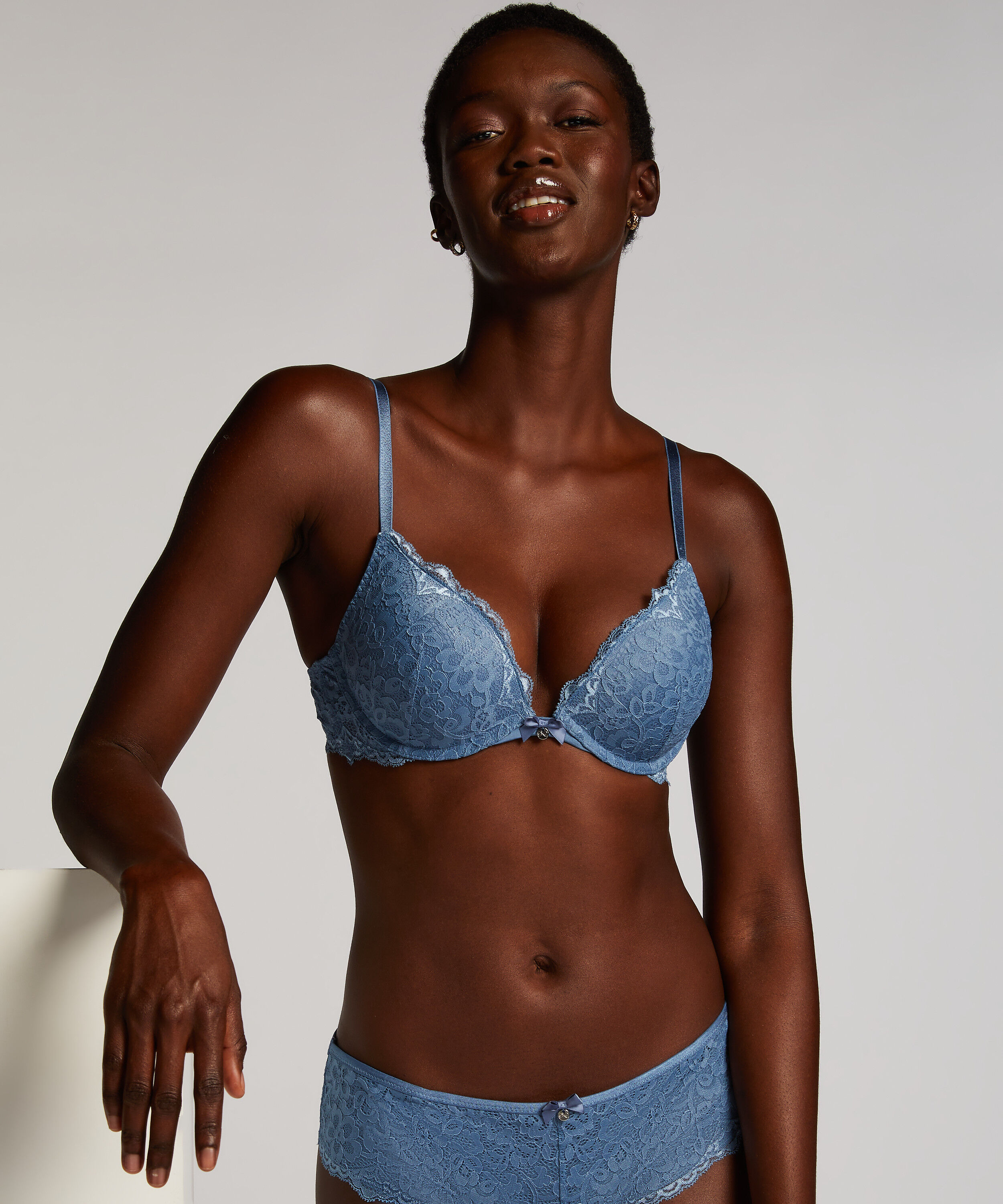 Voorgevormde push-up beugel bh Marine, Blauw