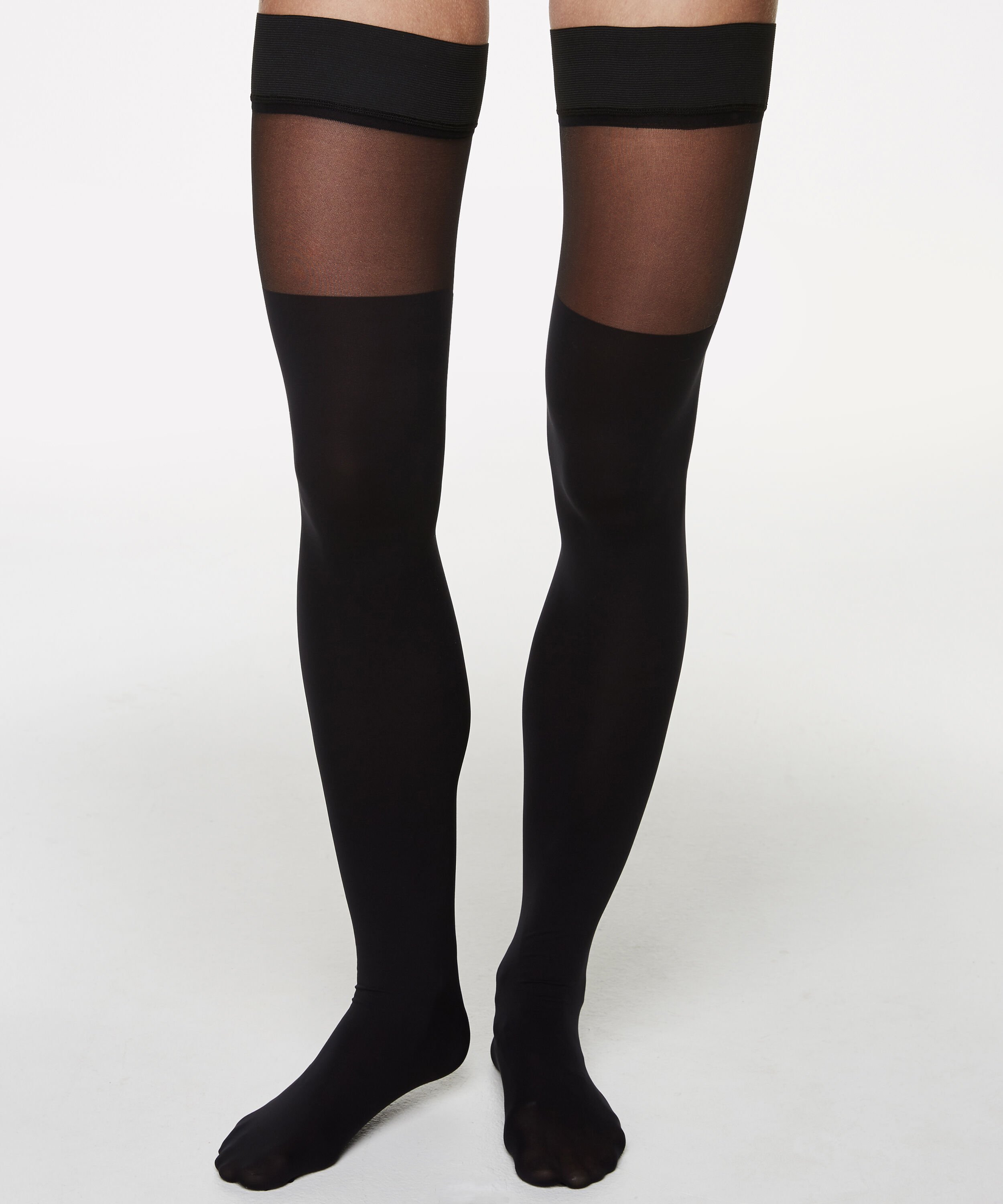 Stay-up 5 Denier Corsetry Overknee, Zwart