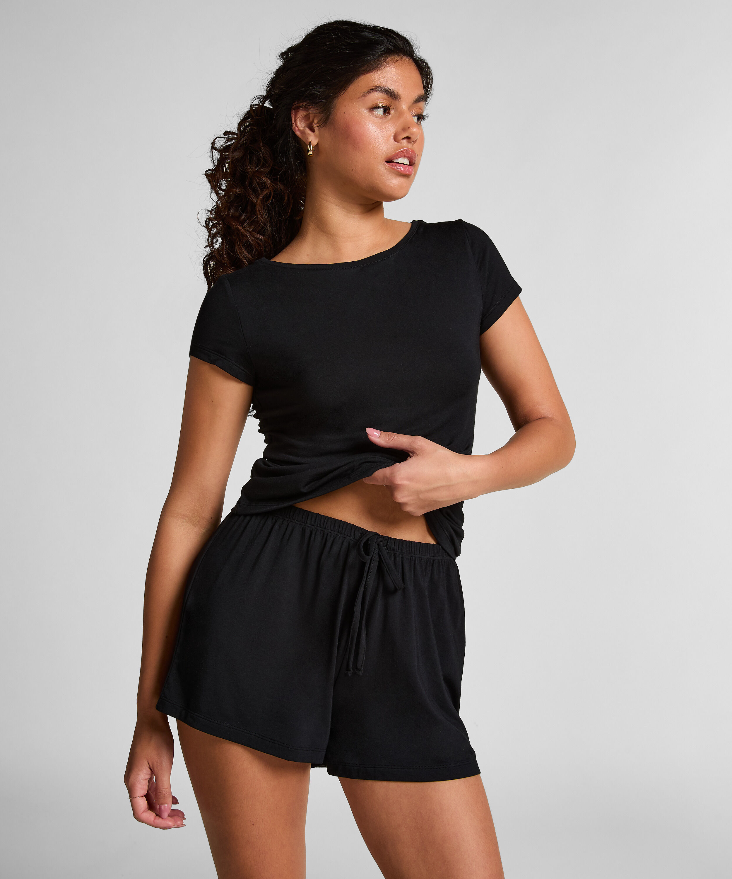 Jersey pyjamaset, Zwart