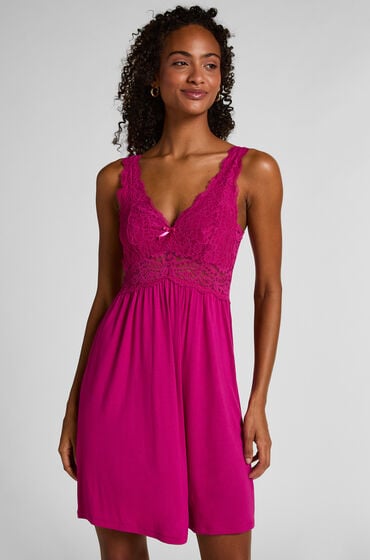Hunkem&ouml;ller Slipdress Nora Lace Roze
