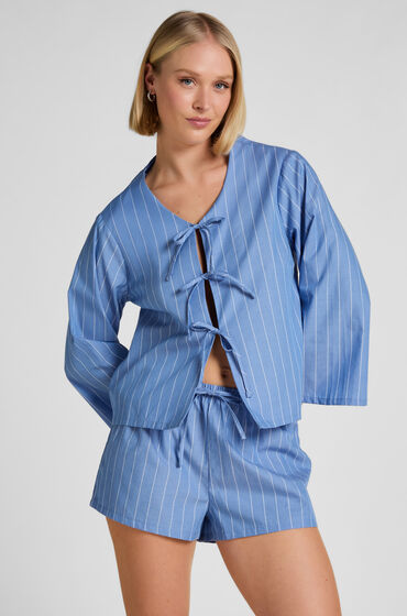 Hunkemöller Gestreept Katoenen Pyjama short Blauw