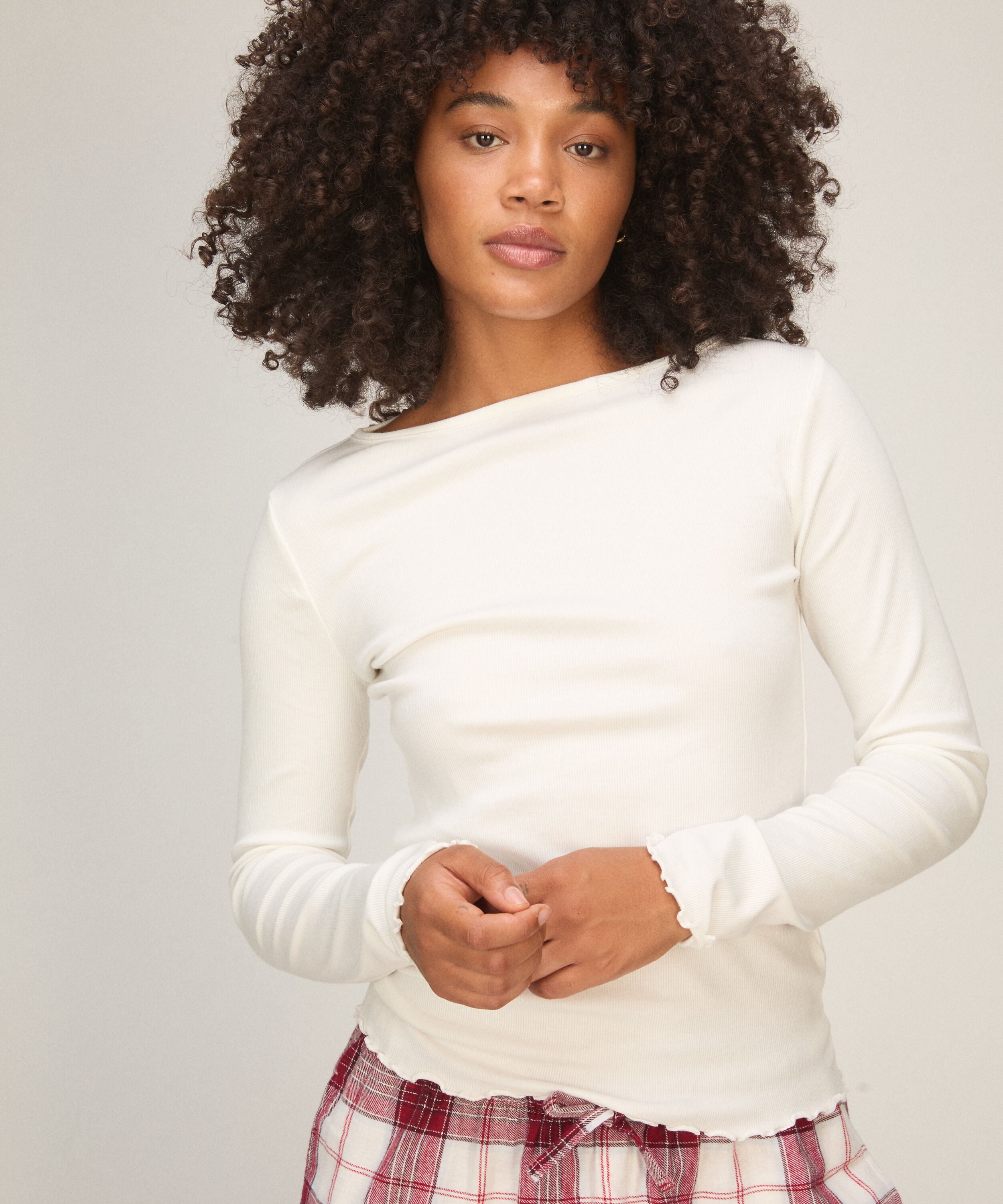 Boatneck Top, Wit Boatneck Top, Wit