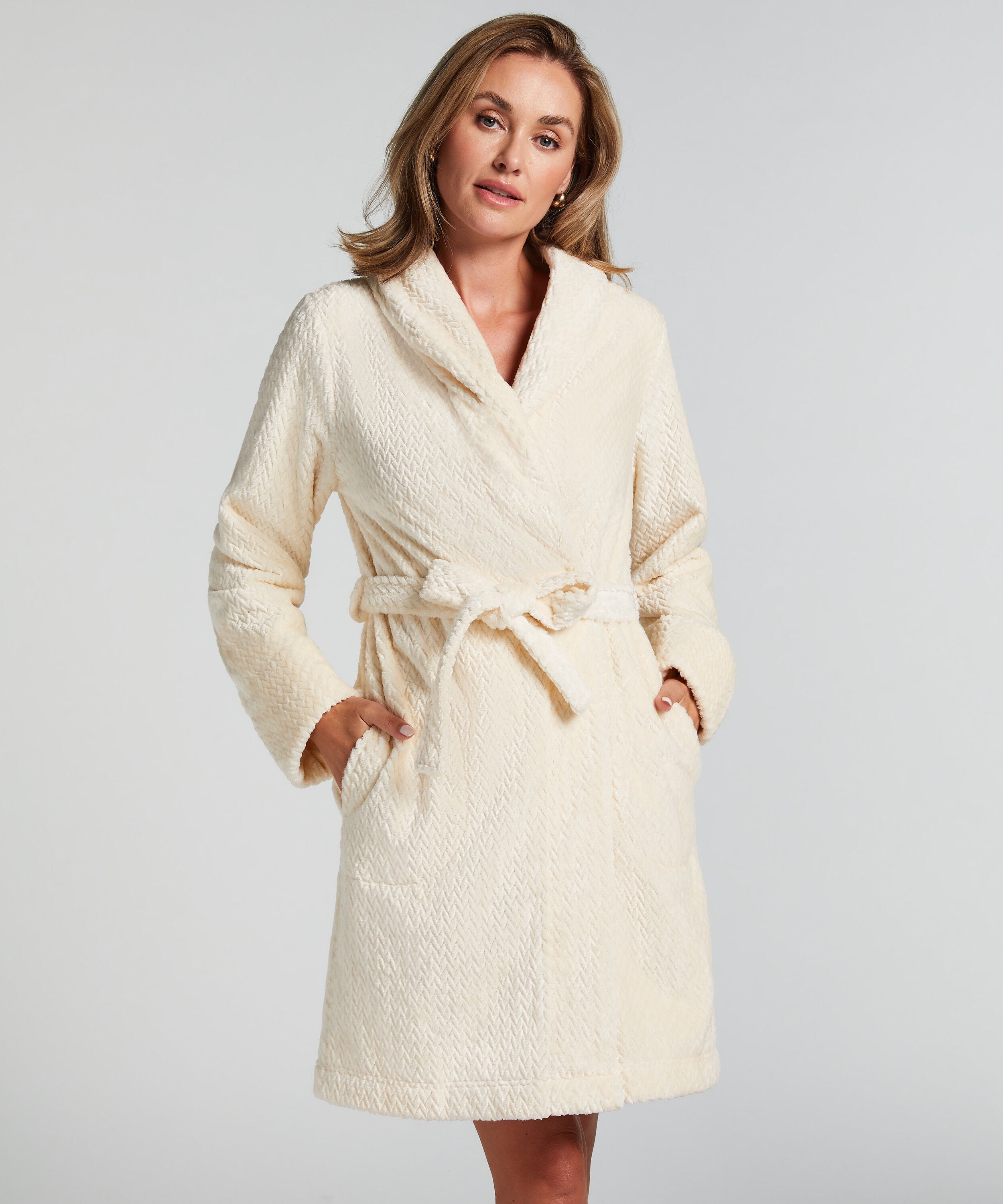 Badjas Fleece, Wit