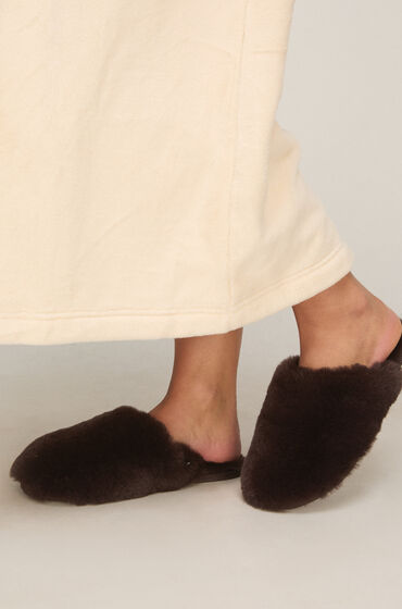 Hunkemöller Pantoffels Faux Fur Bruin