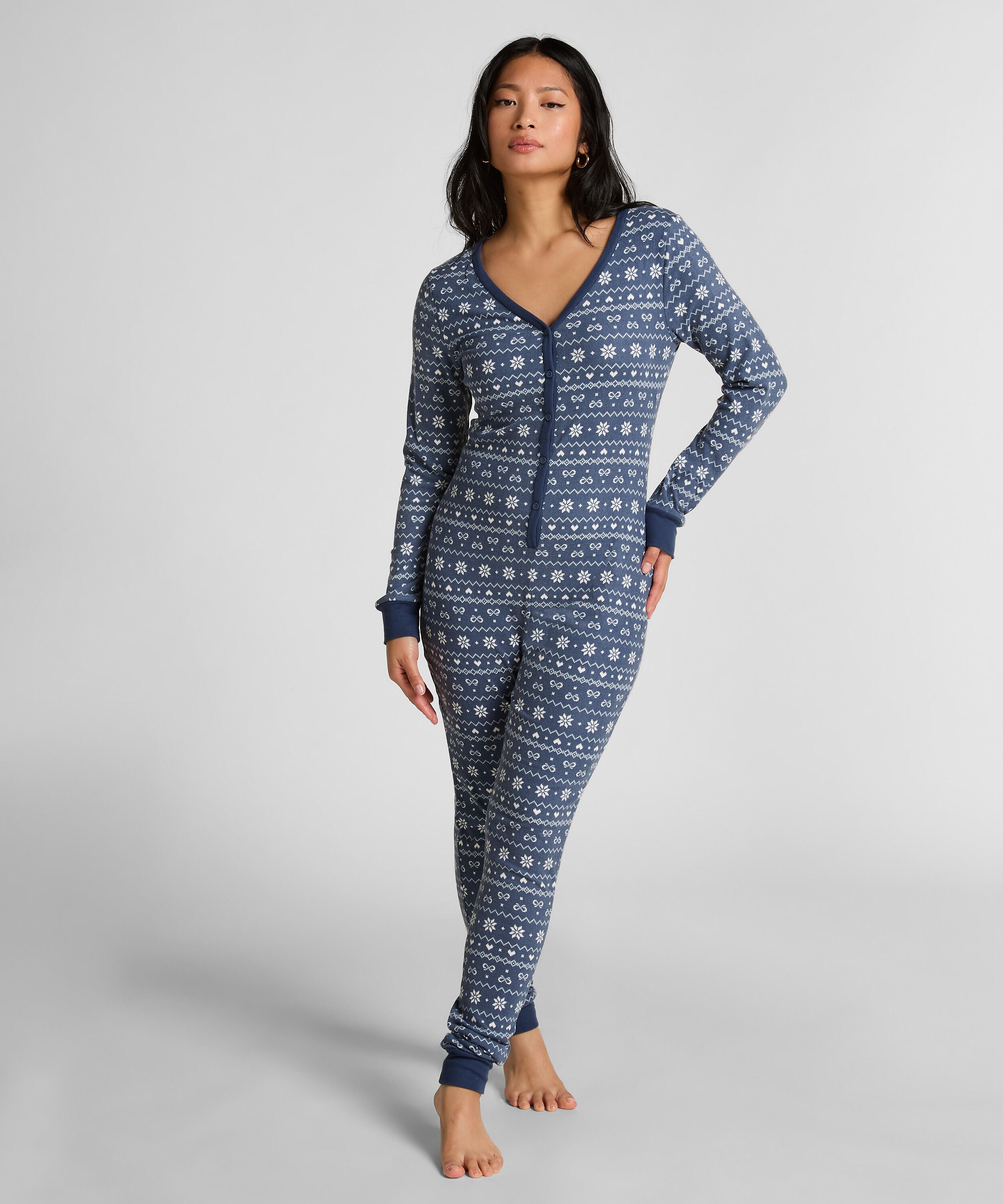 Jersey onesie Fairisle, Blauw Jersey onesie Fairisle, Blauw