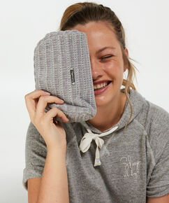 Make-up tas Chenille, Grijs