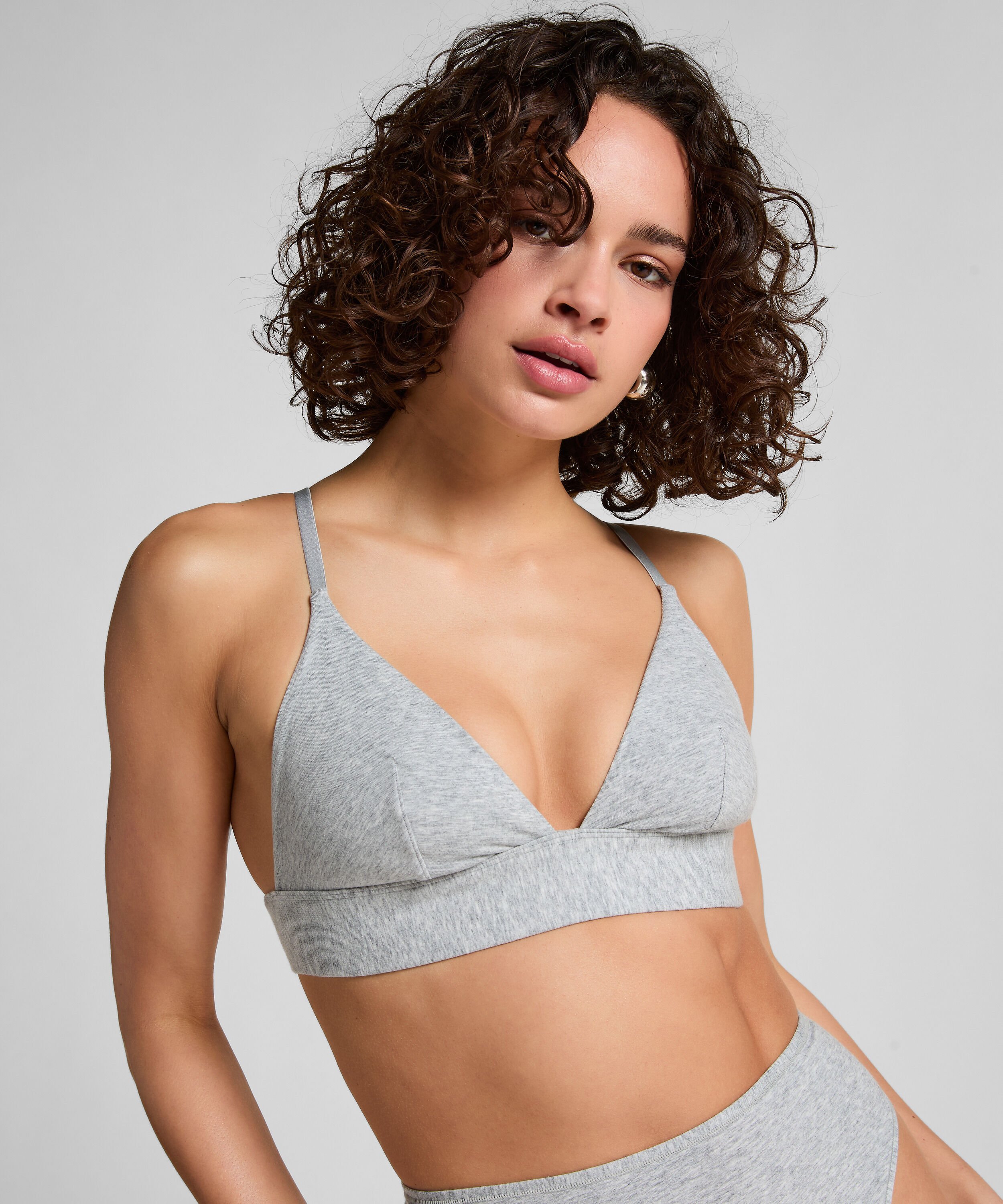 Katoenen bralette, Grijs Katoenen bralette, Grijs