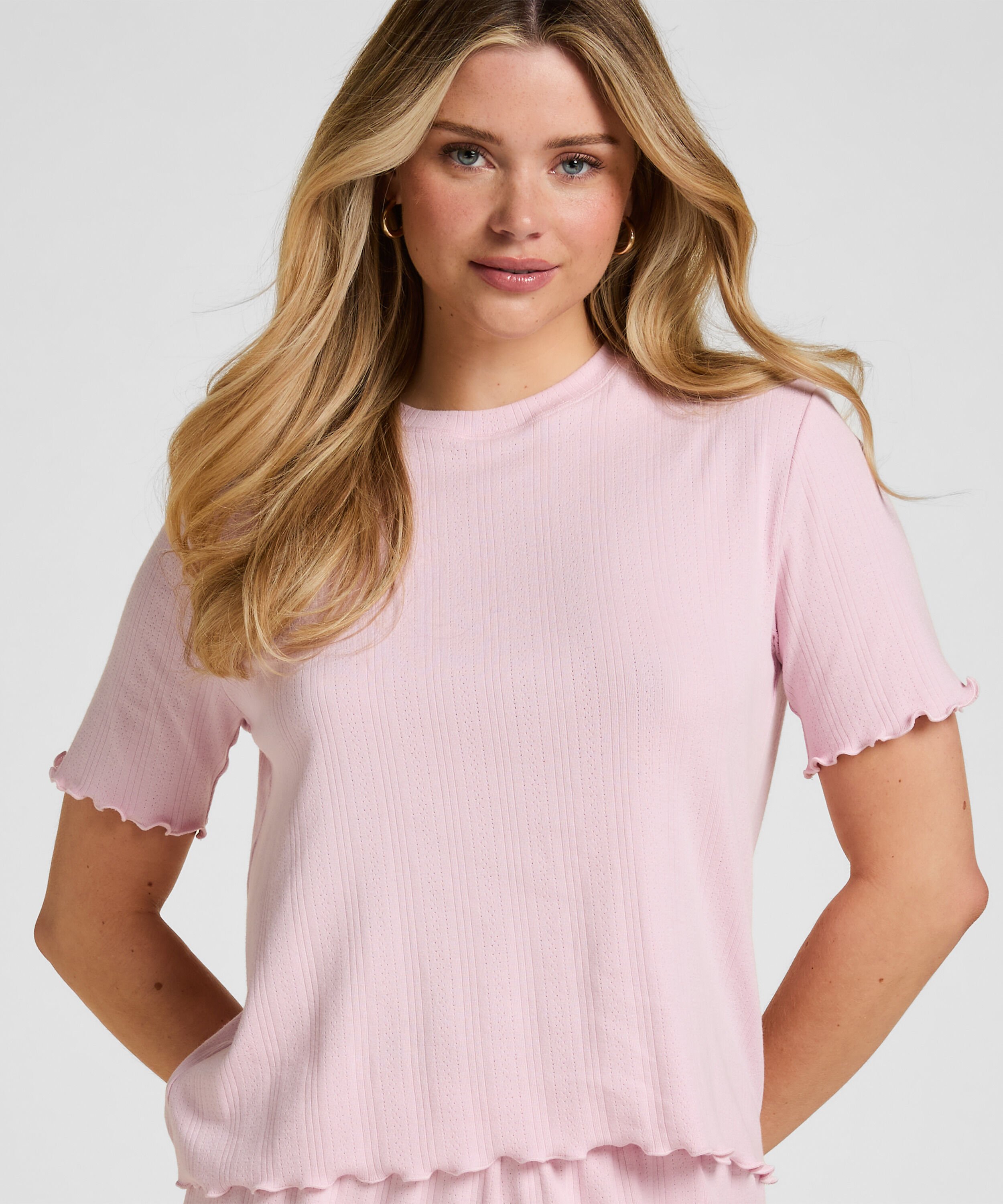 Pyjama Top Pointelle, Roze