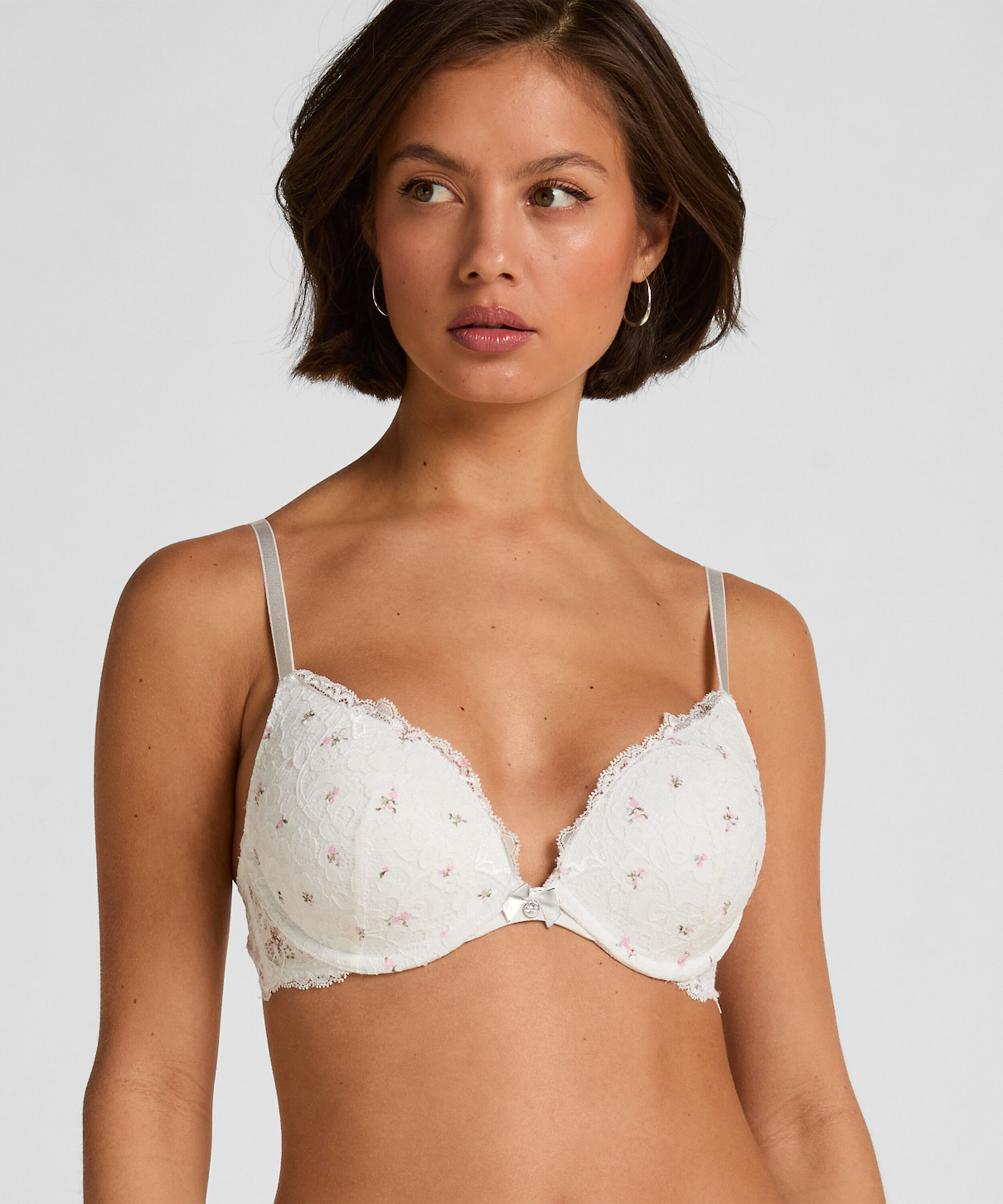 Voorgevormde push-up beugel bh Marine, Wit Voorgevormde push-up beugel bh Marine, Wit