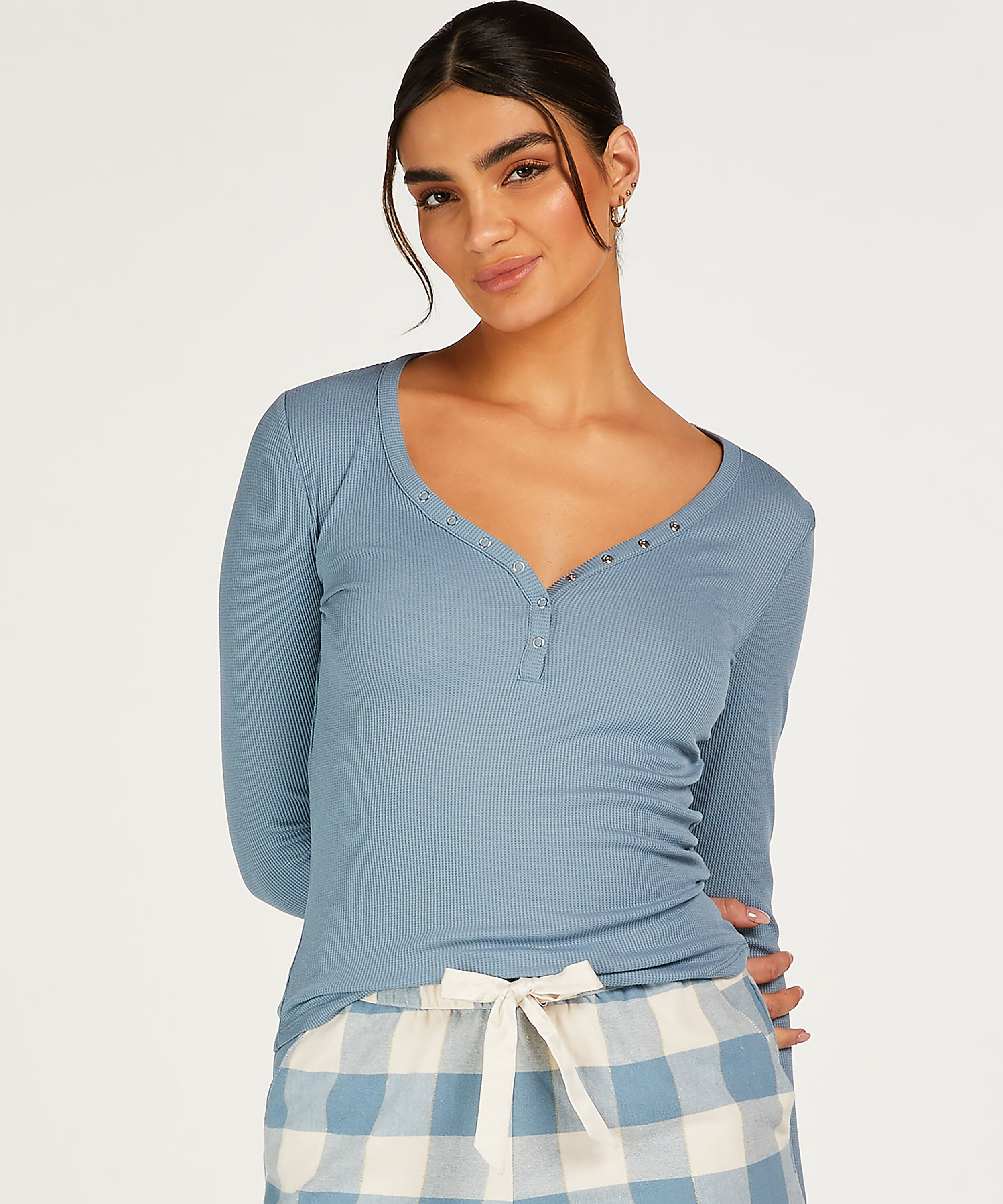 Pyjama top, Blauw