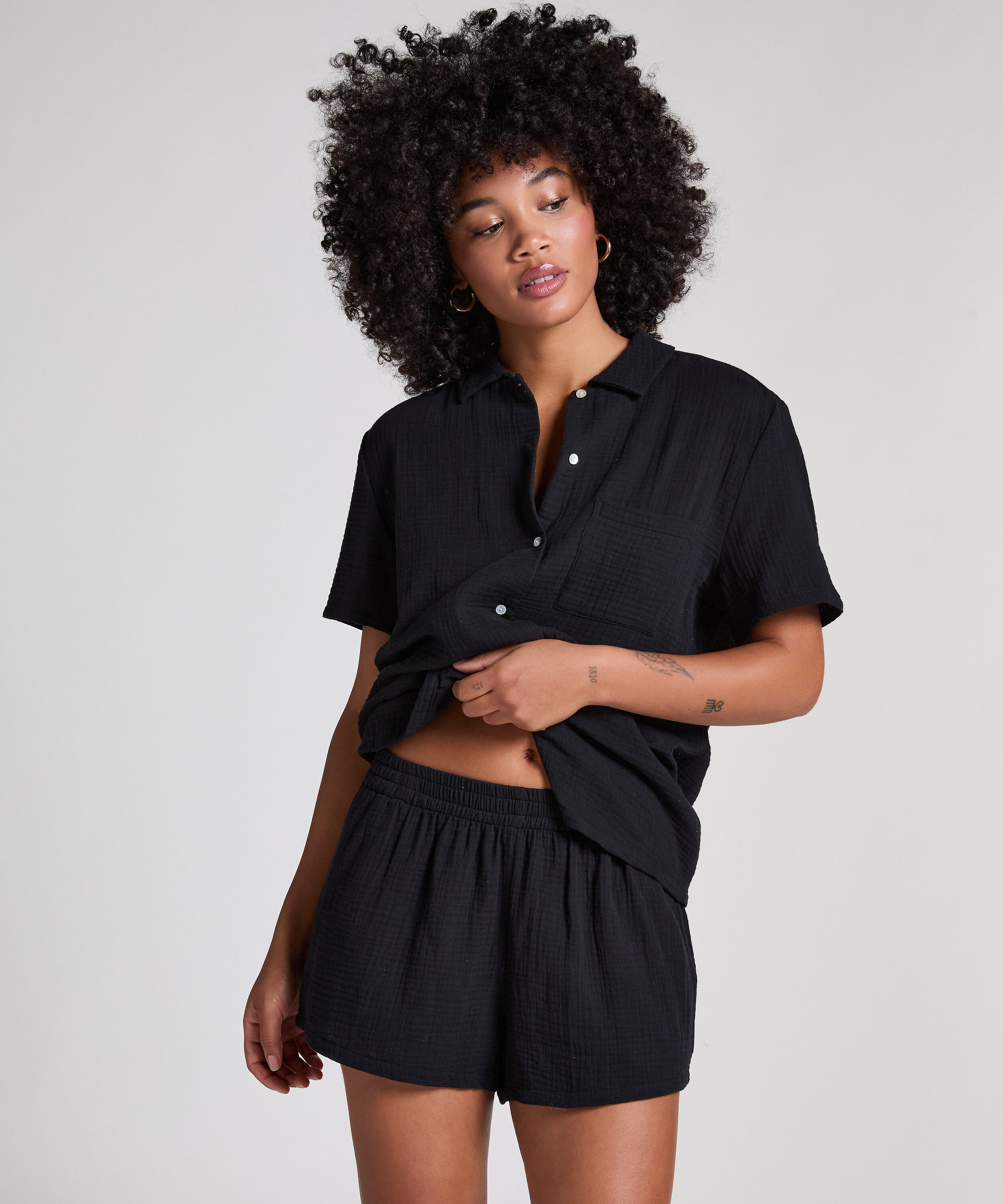 Mousseline Short, Zwart
