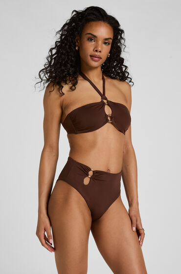 Hunkemöller Hoog Uitgesneden Bikinibroekje Madrid Bruin