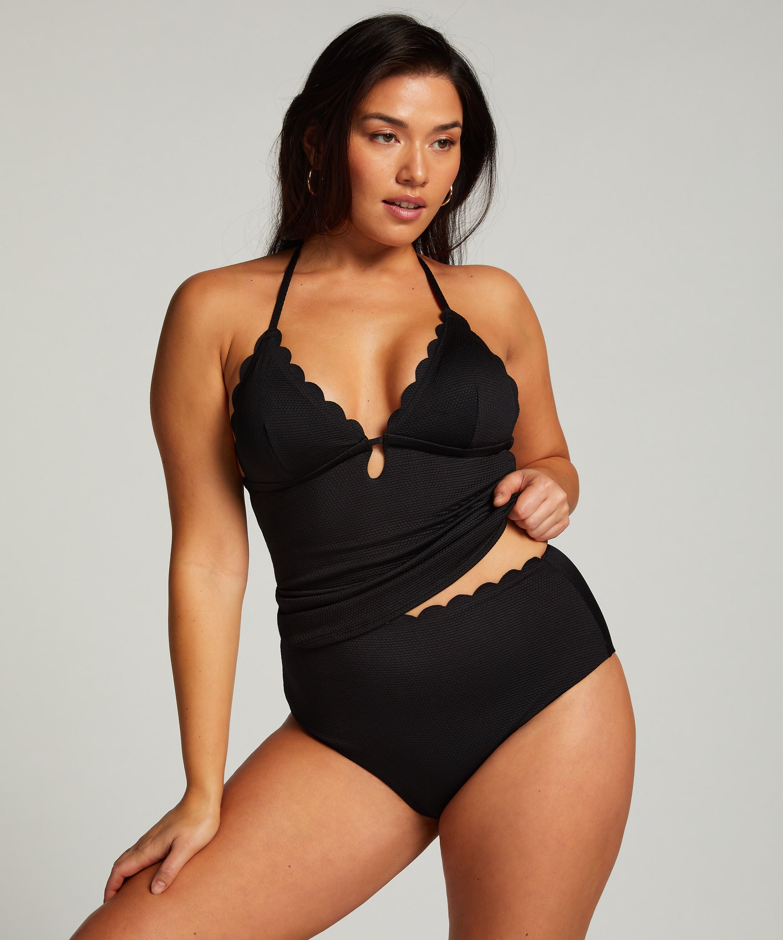 Rio Bikinibroekje Scallop, Zwart