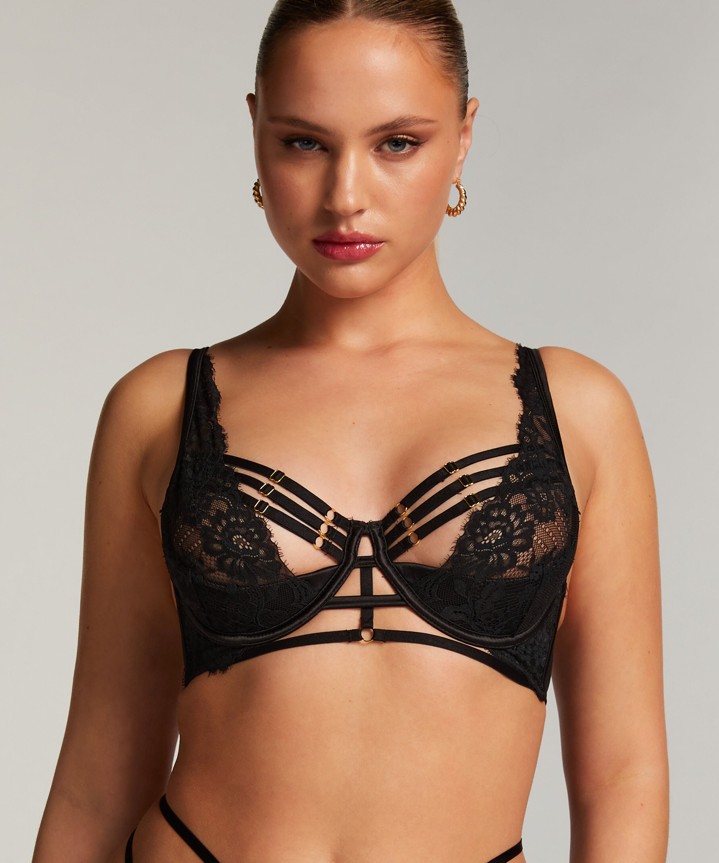 Half-voorgevormde longline beugel bh Iggy, Zwart
