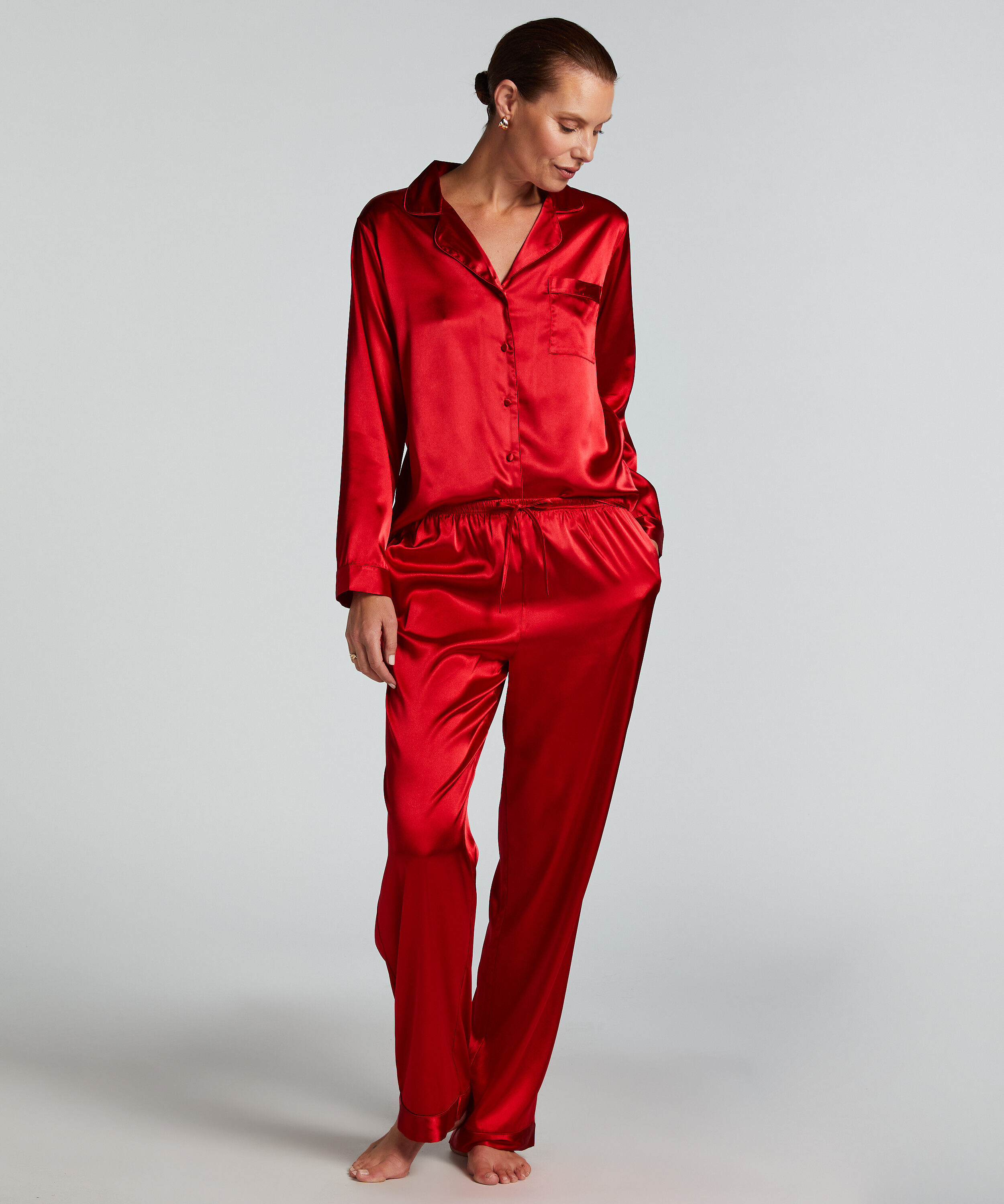 Broek Satijn, Rood