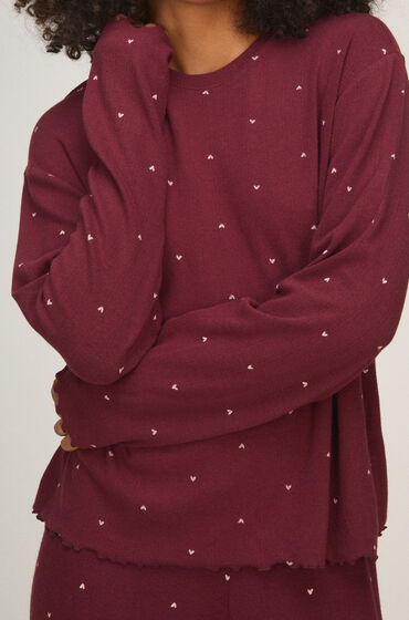 Hunkemöller Pyjama Top Loose Pointelle Paars