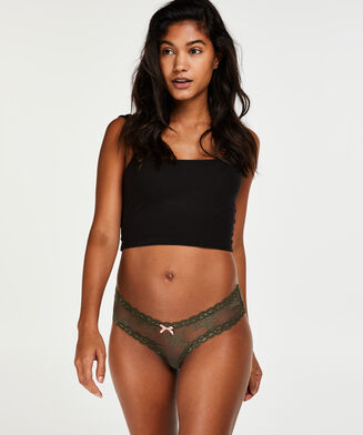 Brazilian V-shape Floral Mesh, Groen